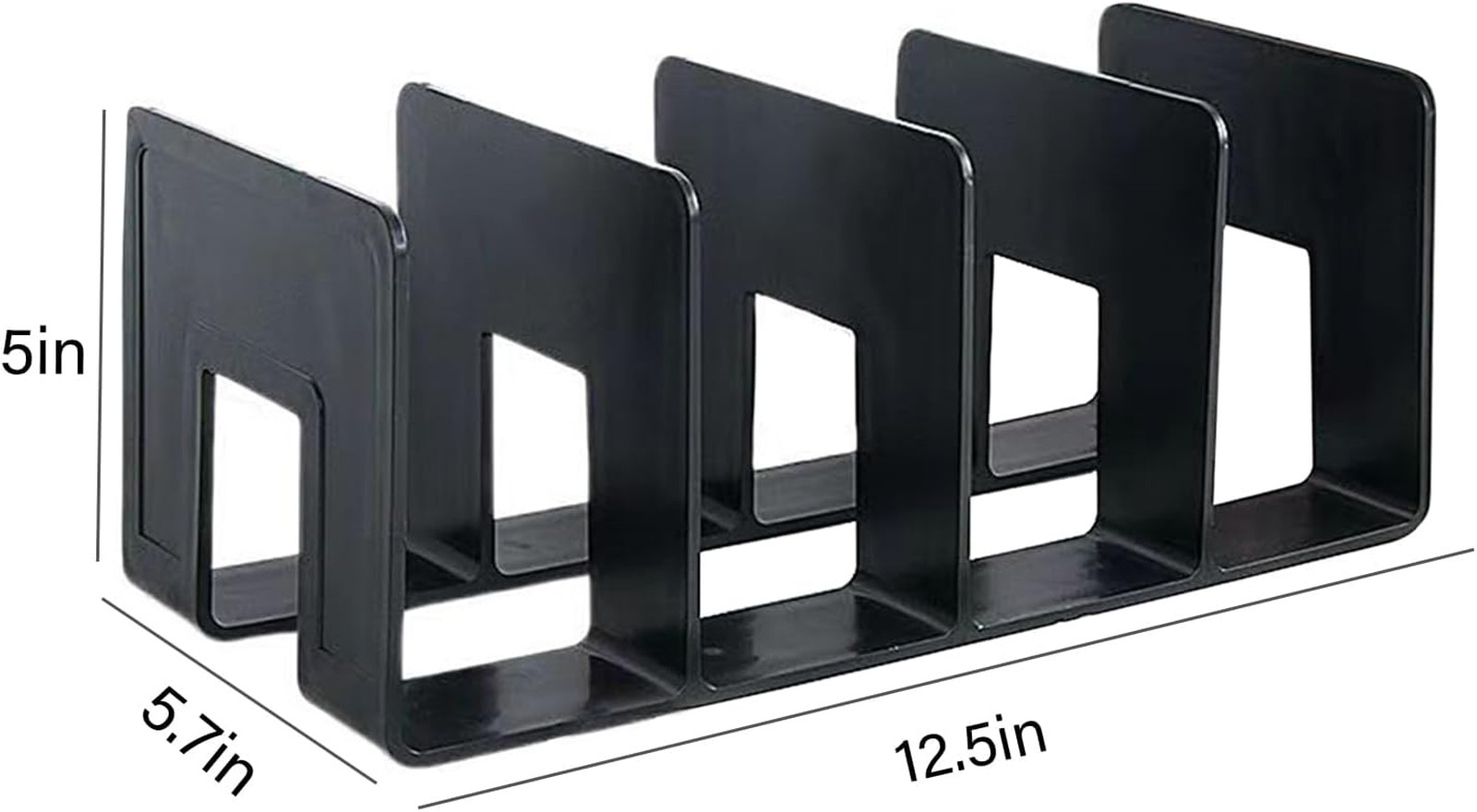 Acrylic File Organizer for Desk, Document Mail Storage, 4 Compartments, Black