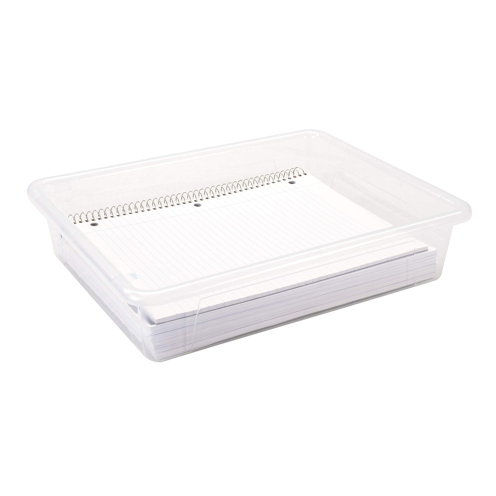 Storex Letter Size Deep Storage Bin For Classroom Office And Home Transparent