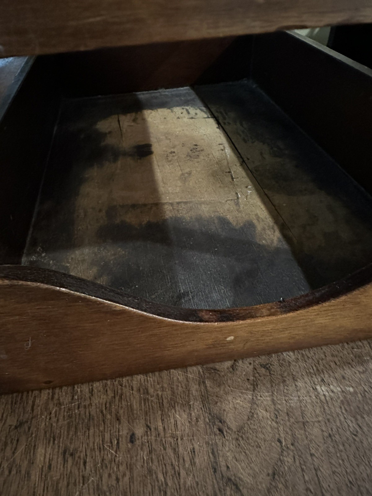 Antique Desk Top Letter Tray File Holder Wooden 3 Tier