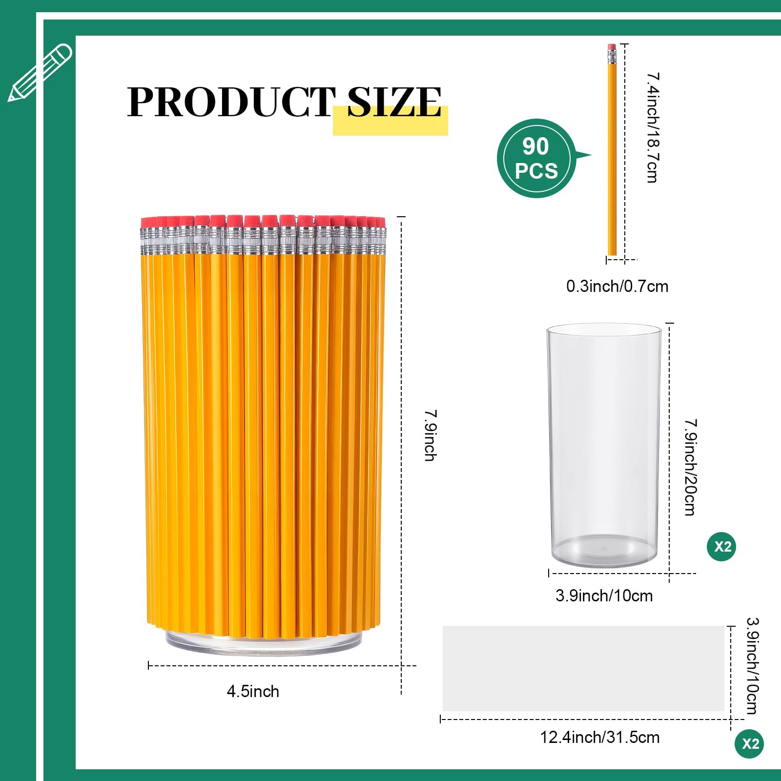 2 Set Back to School Gifts Pencil Shaped Vase Assembly Required DIY Acrylic F…