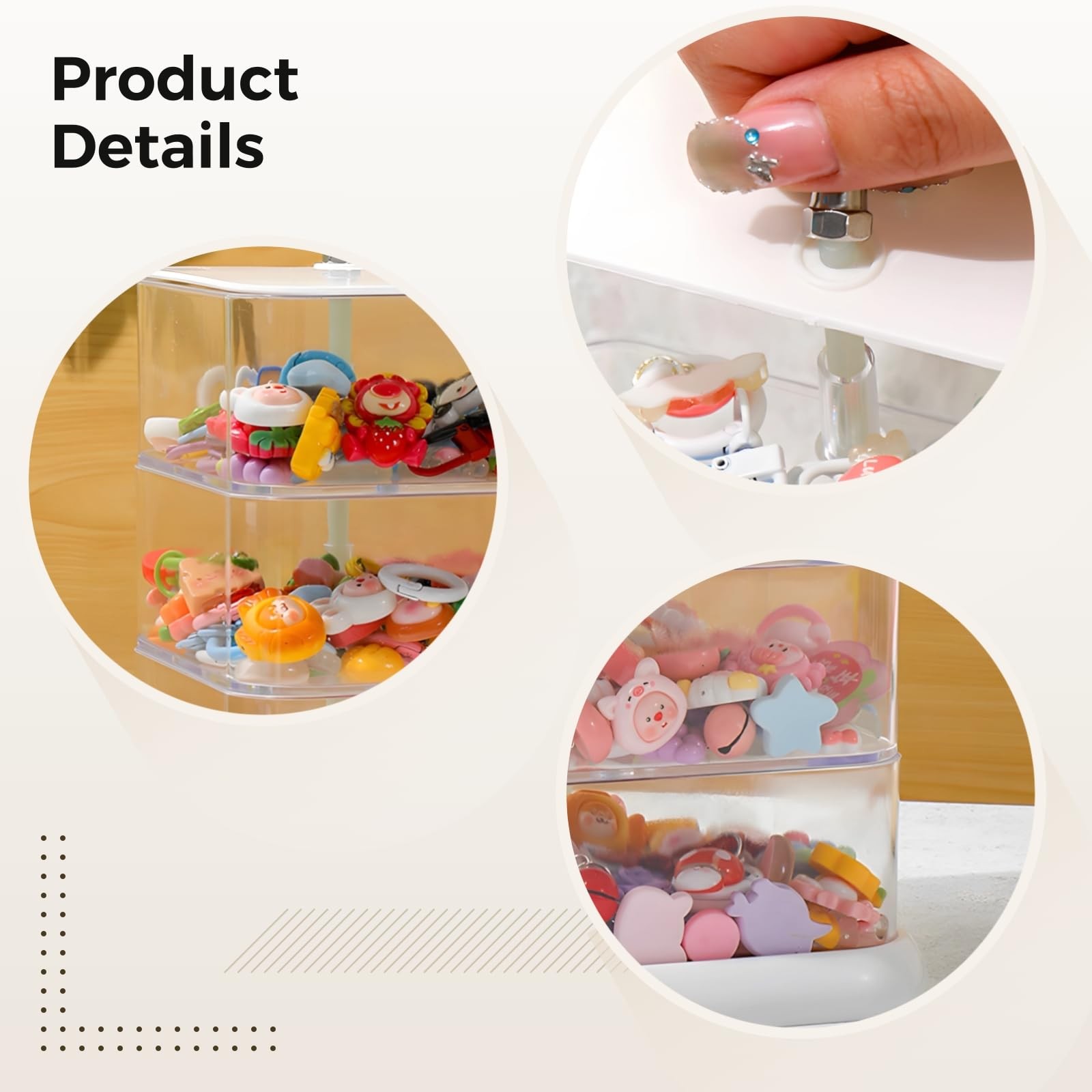 4-Layer Transparent Rotating Acrylic Jewelry 8.7″ x 5.5″ x 5.5″,