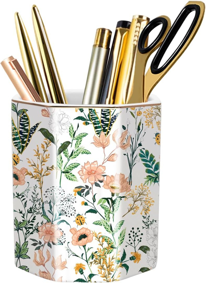 Soporte lindo boligrafos de ceramica organizador escritorio accesorios blanco