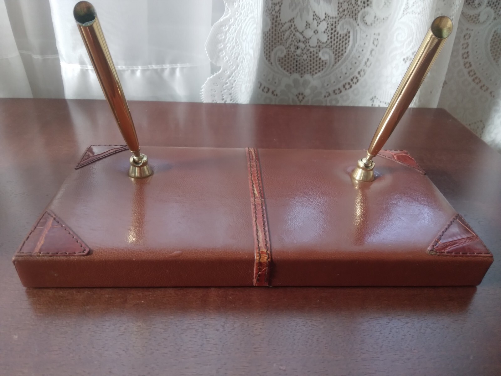 CharlesUnderwood Retired LuxuryPen & Pencil Holder, Alligator & Italian Kid Skin