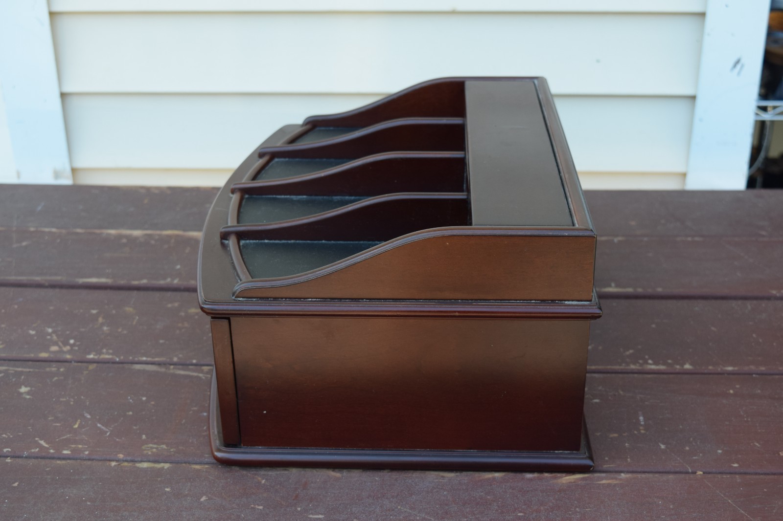 Bombay Company Desk Organizer Charging Station Mail Sorter Drawer Wood