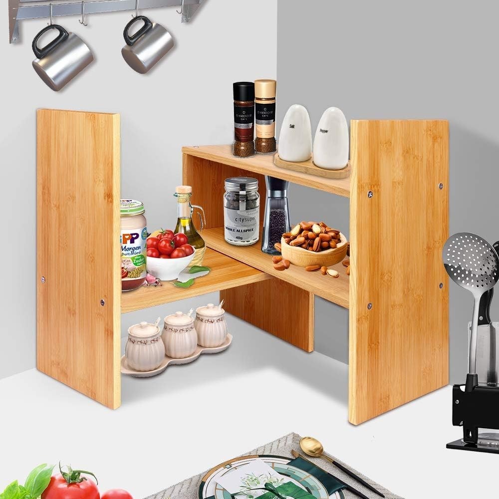 Adjustable Desktop Bookshelf, Desk Organizer Display Shelf Counter Top Bookca…