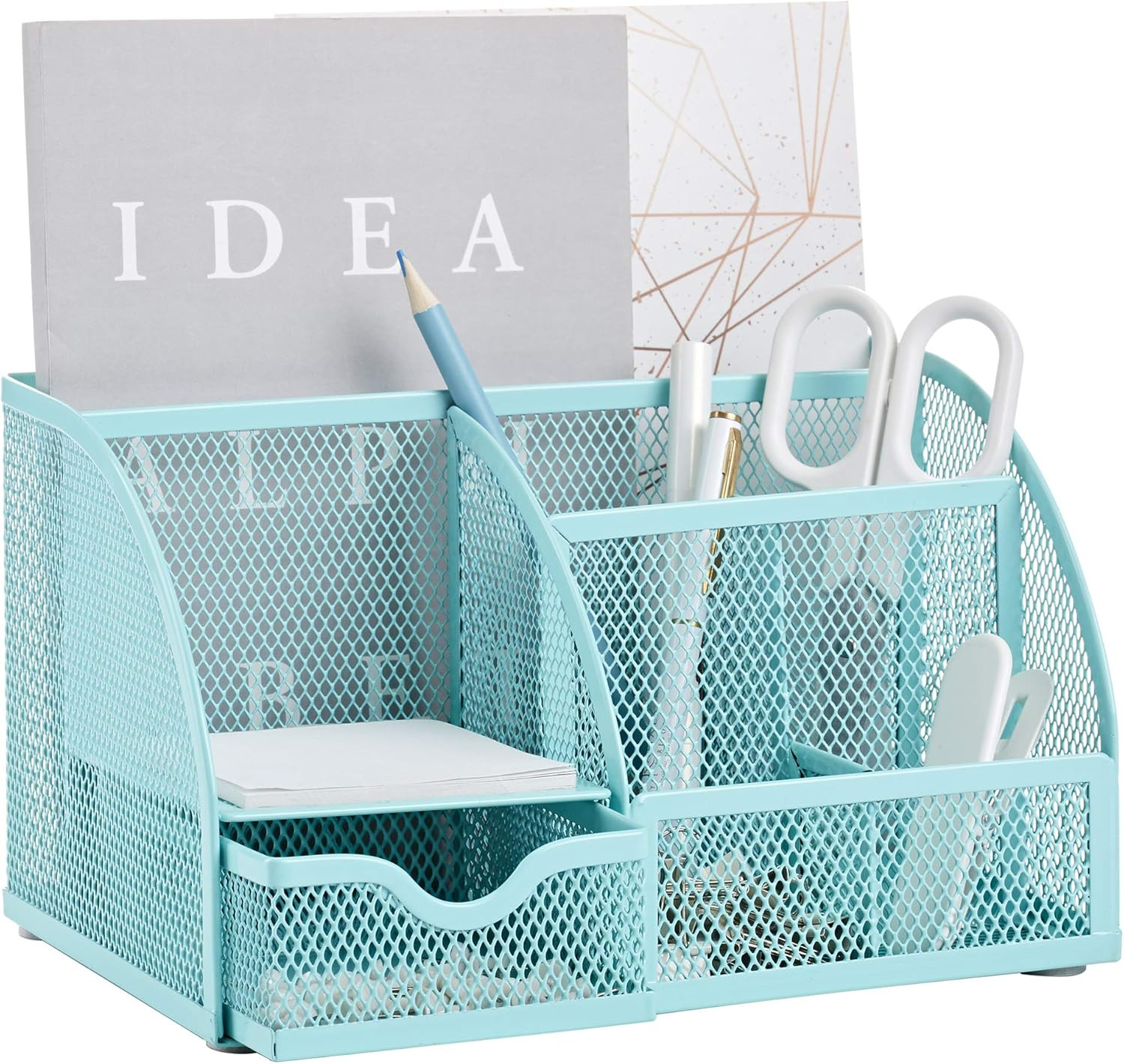 Annova Mesh Desk Organizer Office with 7 Compartments + Drawer/Desk Tidy