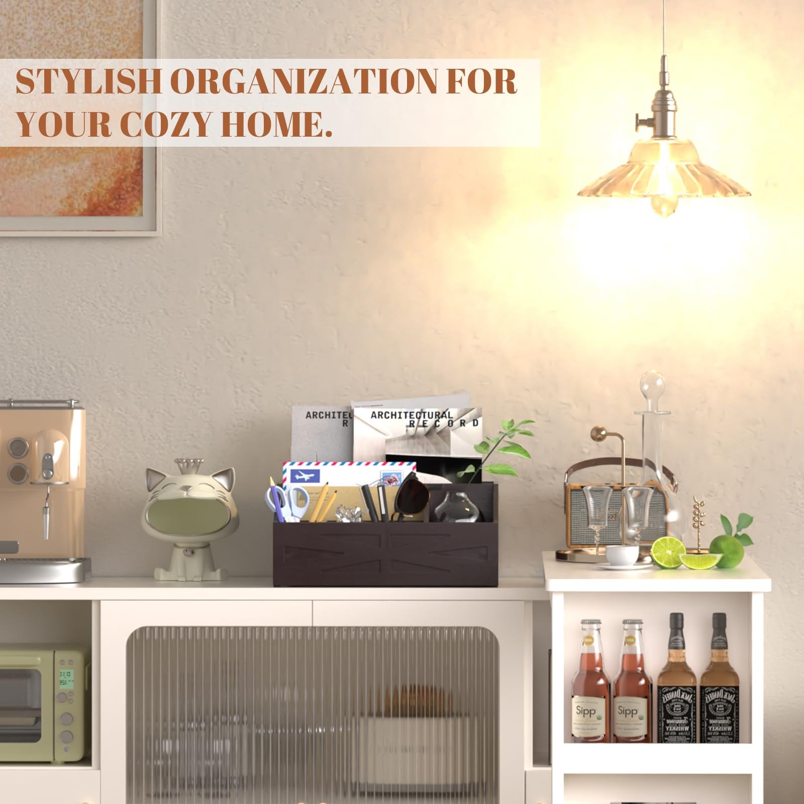 Large Organizer Countertop,Farmhouse Desk and Kitchen Countertop Storage, Let…
