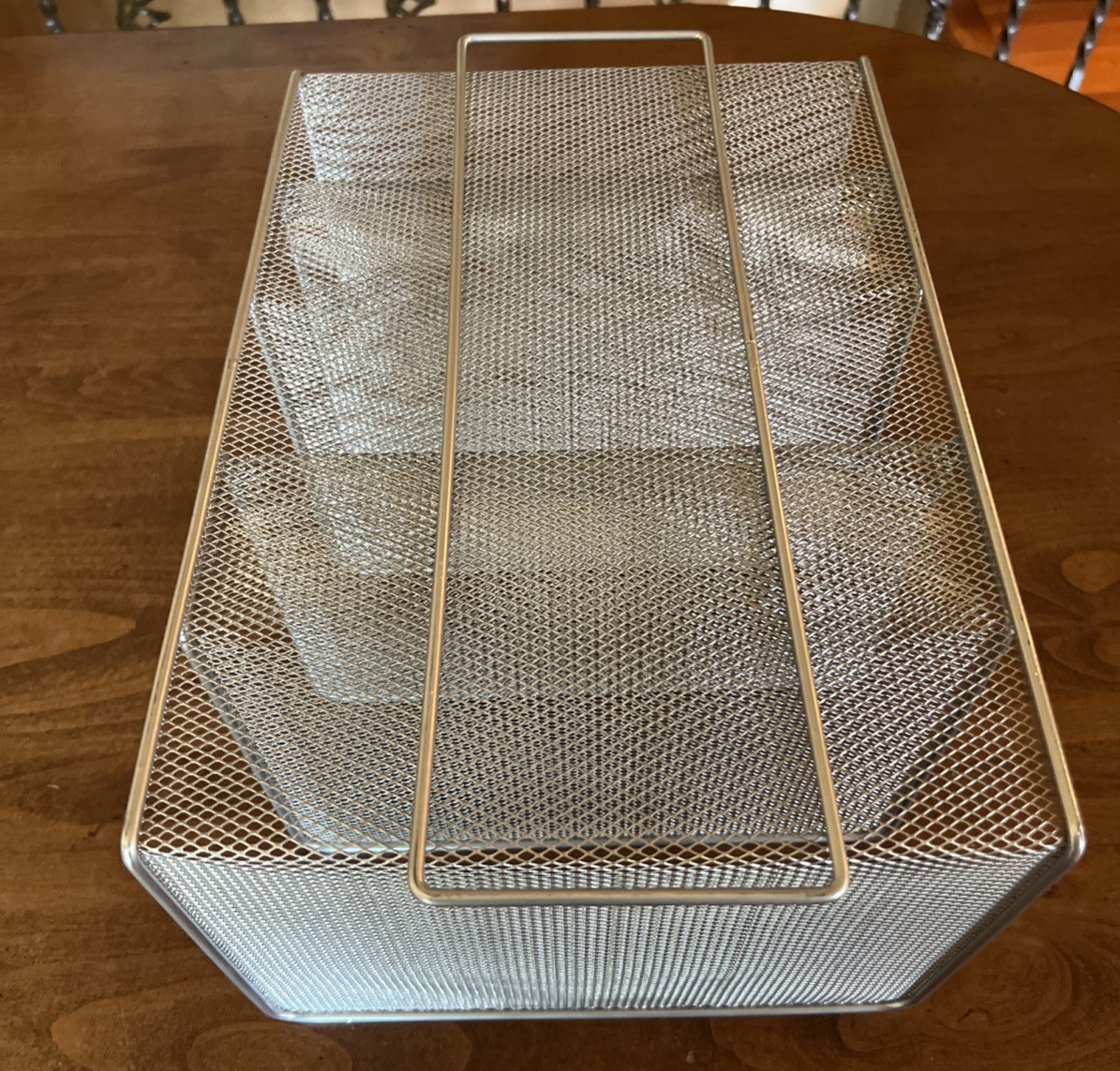 Lot of 2 – 5 Sections Each – Desk File Holder/Rack/Sorter – Mesh Organizer