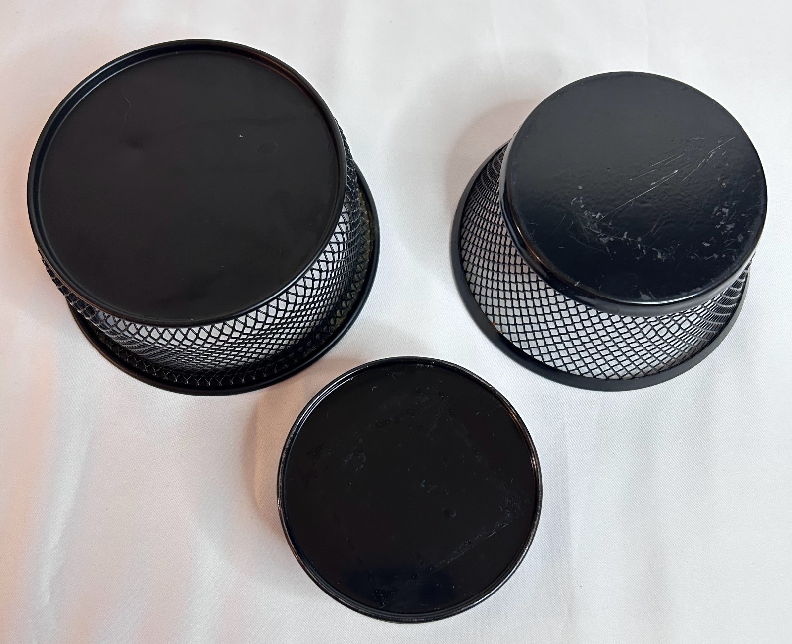 Wire Mesh Clip Holders, Black, Set of 3 (Sizes: Small, Medium & Large), Preowned