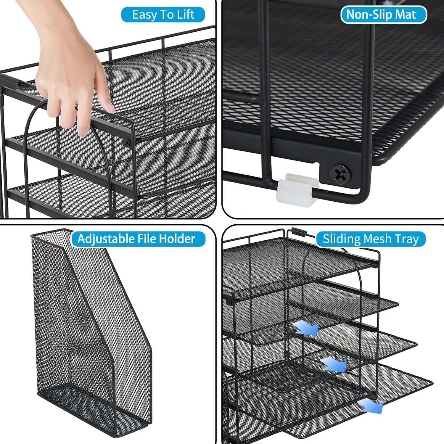 AUPSEN Desk Organizers and Accessories, 5-Tier Desktop Paper File Organizer with