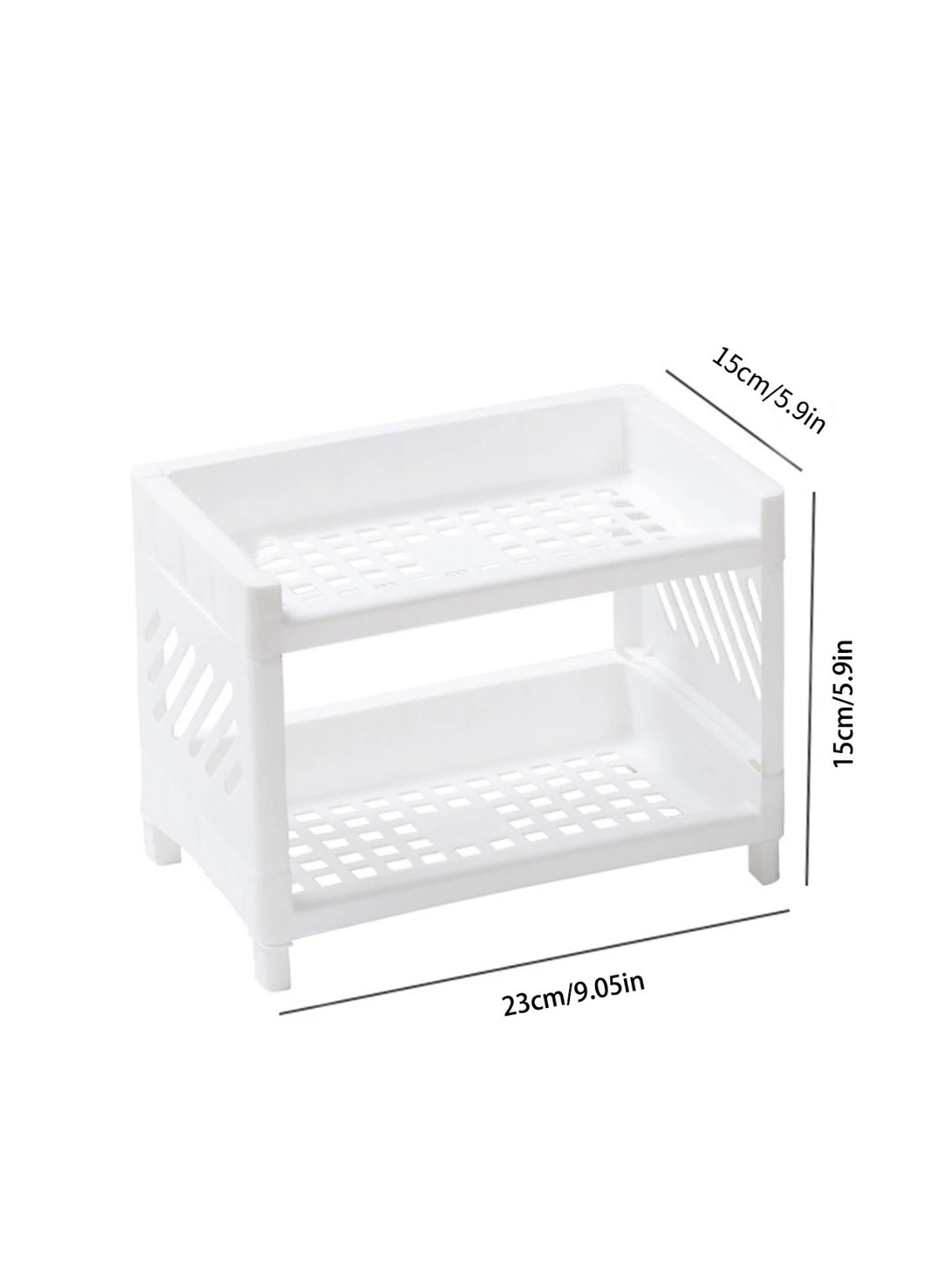 Double Layer Desktop Storage Rack Stackable Plastic Organizer for Office & Desk