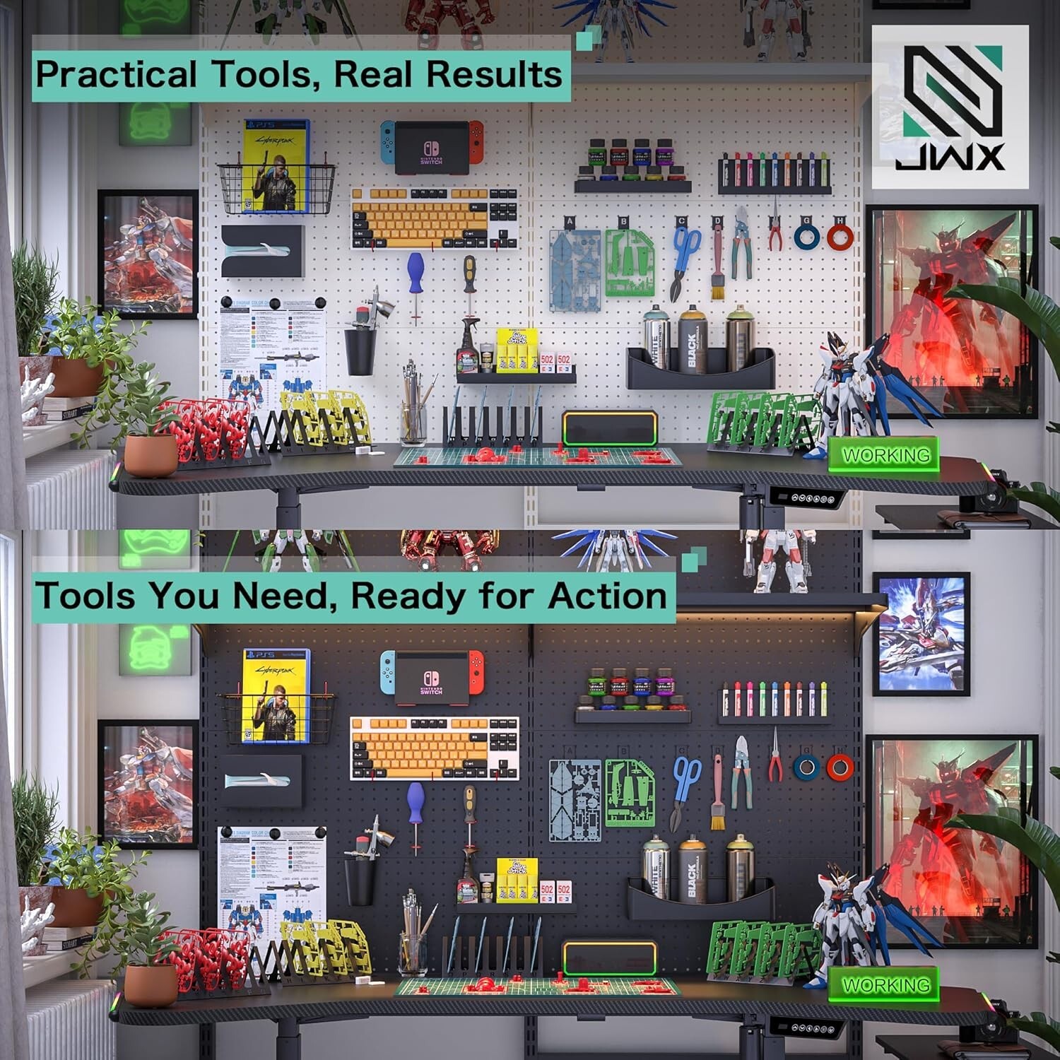 26-Slot Organizer Model Shelf for Peg Stand, Metal Parts Shelf Organizing Racks