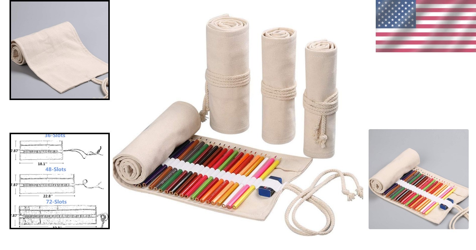 Elegant 48-Slot Colored Pencil Wrap – Portable & Stylish Art Organizer
