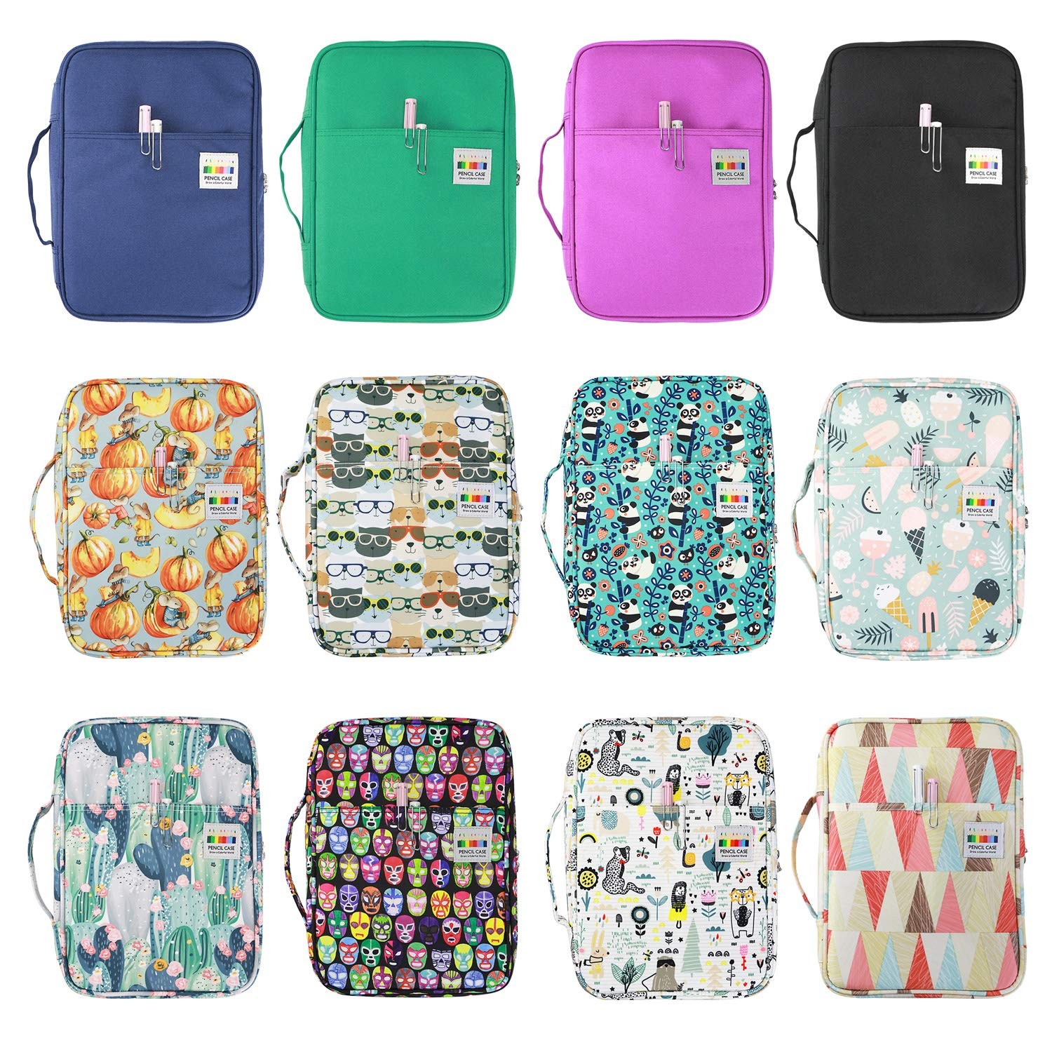 Colored Pencil Case Holder – Pen Case Organizer with Multilayer Holder for Pr…
