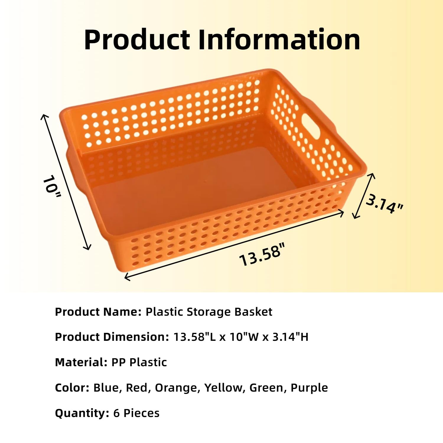 6 Pack Plastic Turn in Paper Trays for Classroom, Colorful Storage Bin Basket…