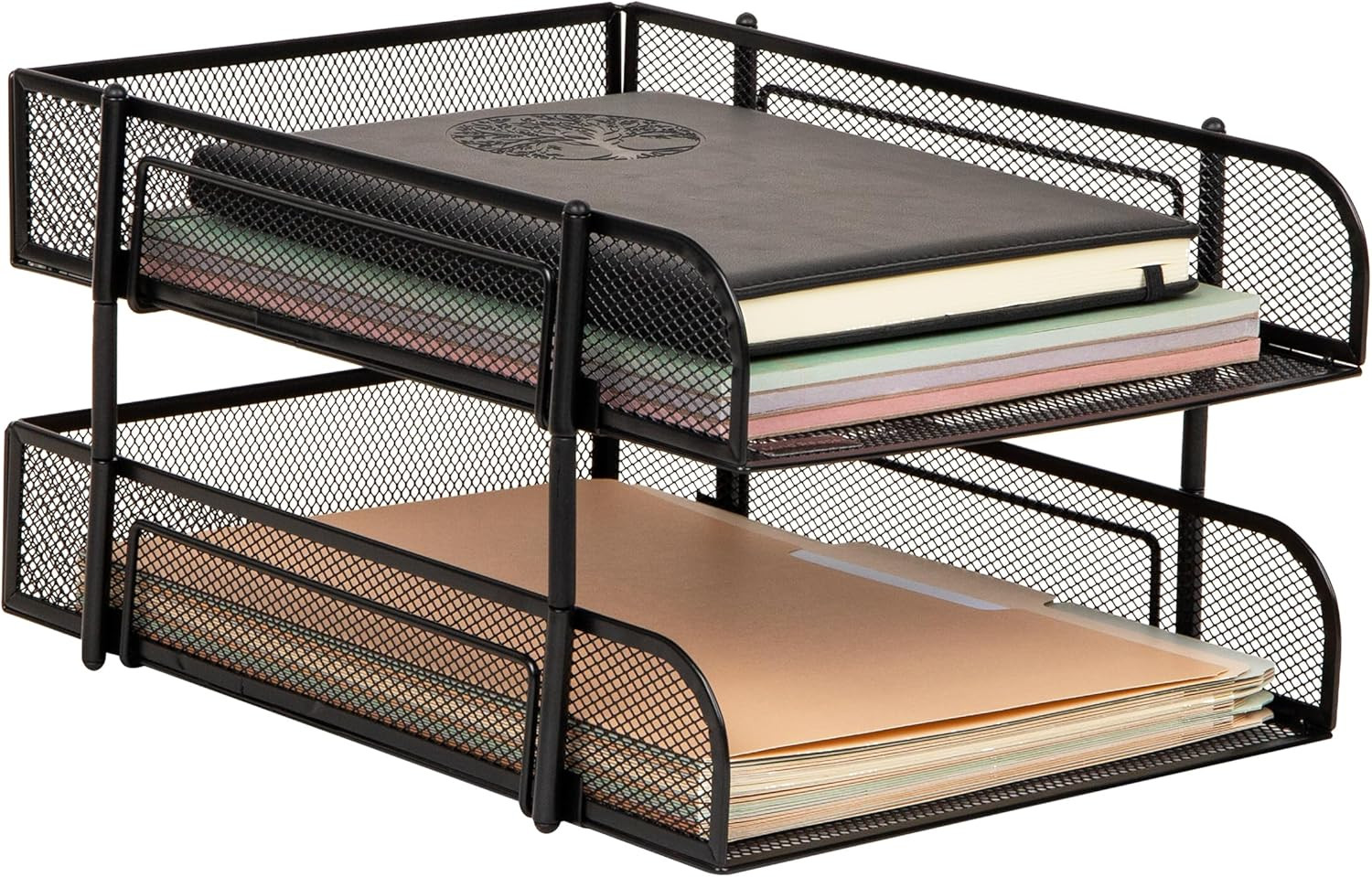 Mind Reader Stackable Paper Tray, Desktop Organizer, File Storage, Office, Metal