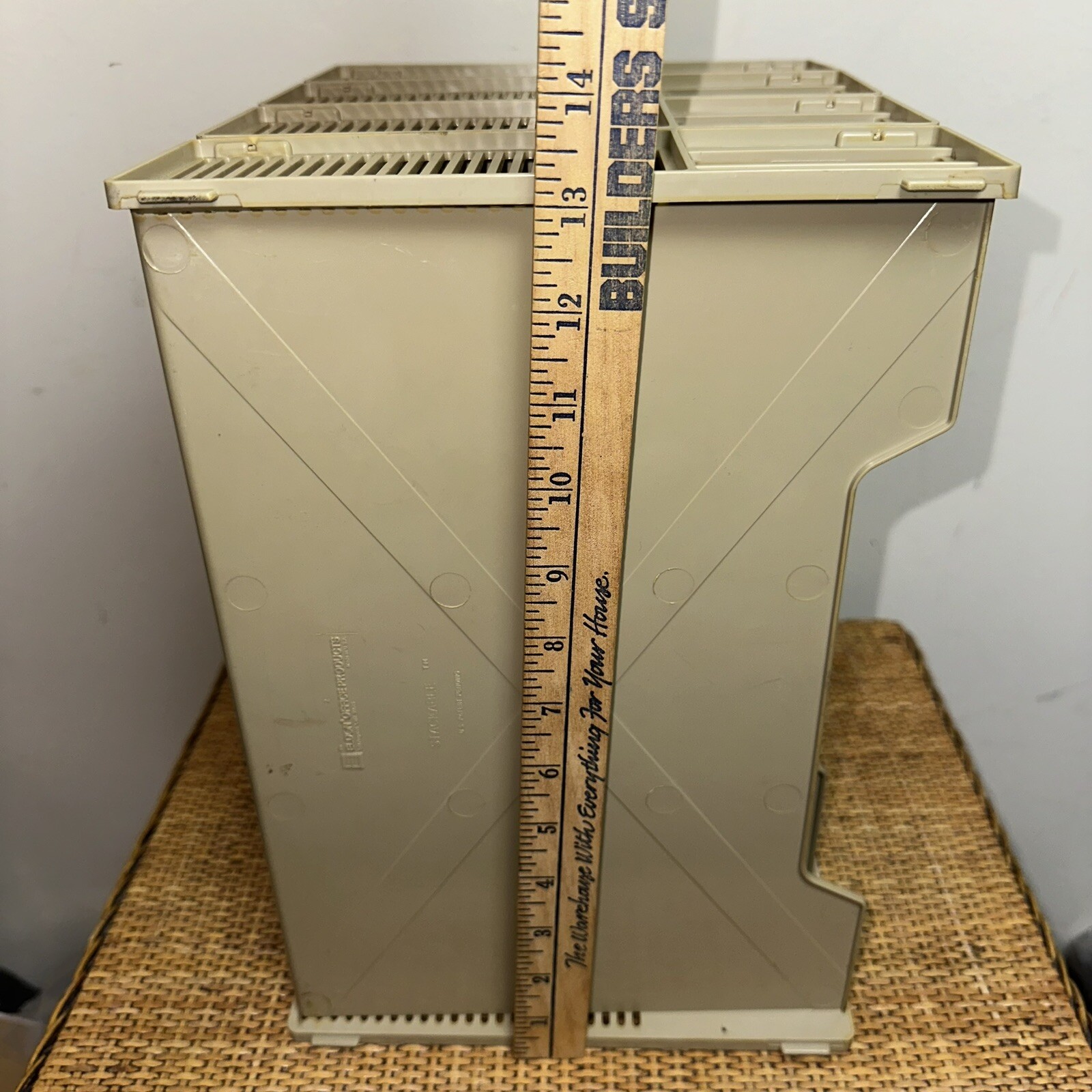 Vintage 1968 Eldon Office Products Stackable Desk Letter Paper Tray 4 Tier Tan