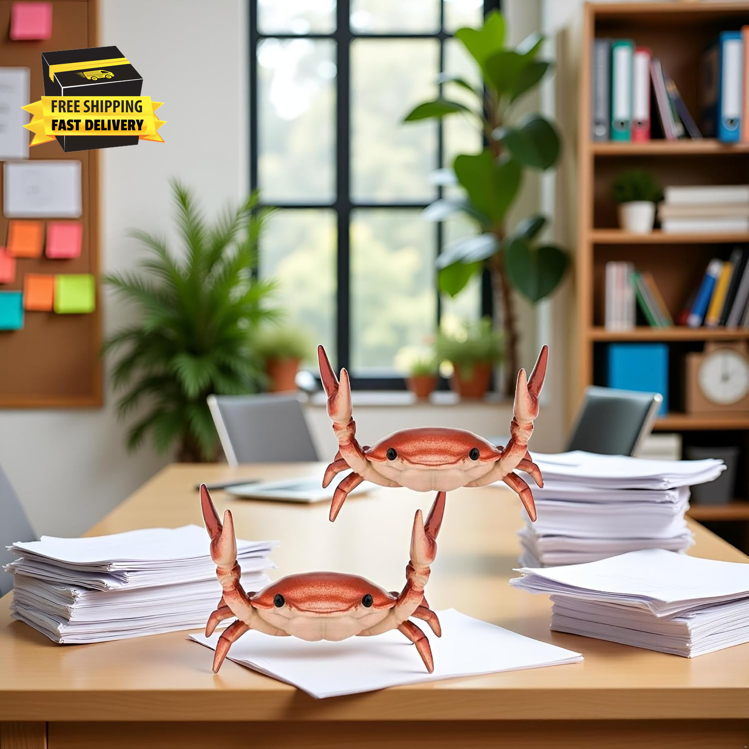 2Pcs Creative Crab Pen Holder Weightlifting Crabs Pen Stand Storage Rack, Office