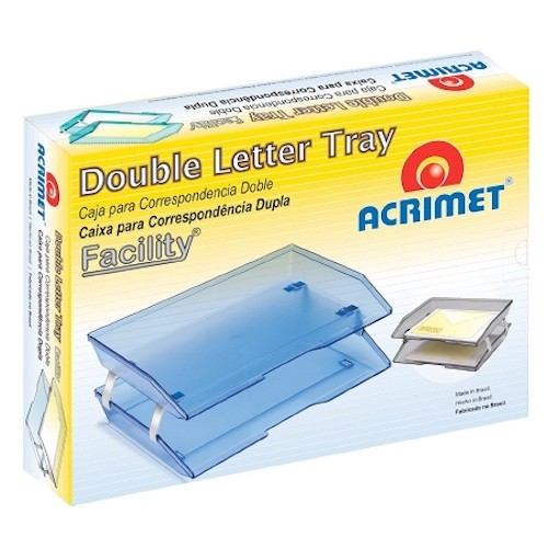 Acrimet Facility 2 Tiers Double Letter Tray (Black Color)