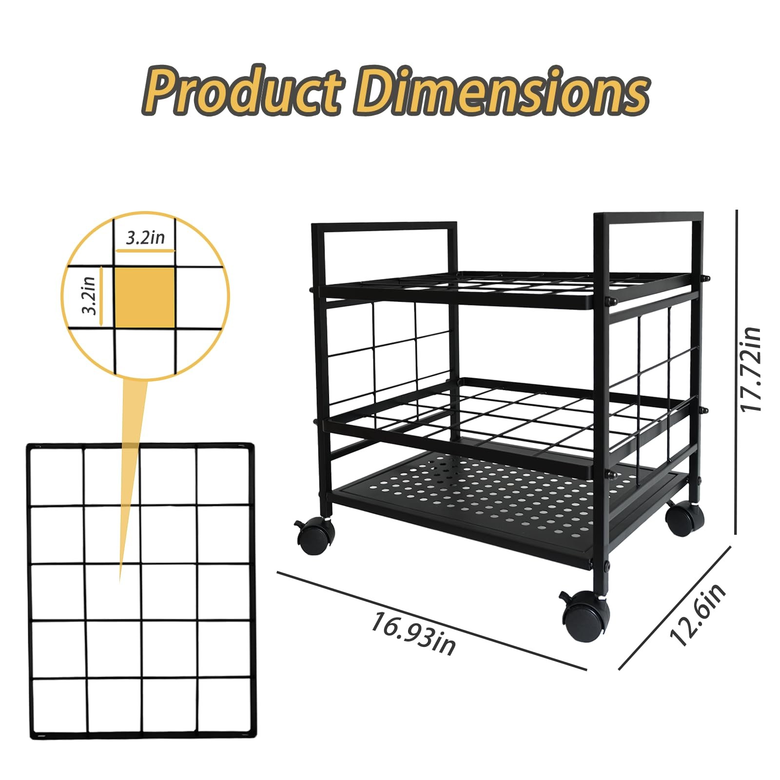 NAXYOO Blueprint Organizer with Rolling Wheels, 20-Slot Storage Rack – silver