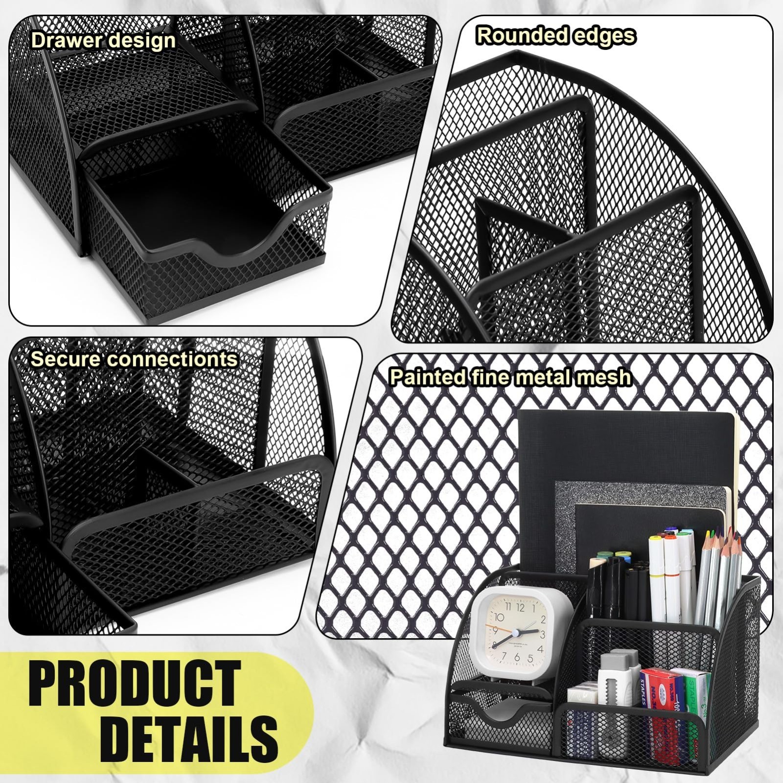 13-in-1 Office Desk Organizer Set with Stapler, Tape Dispenser, Scissors & More