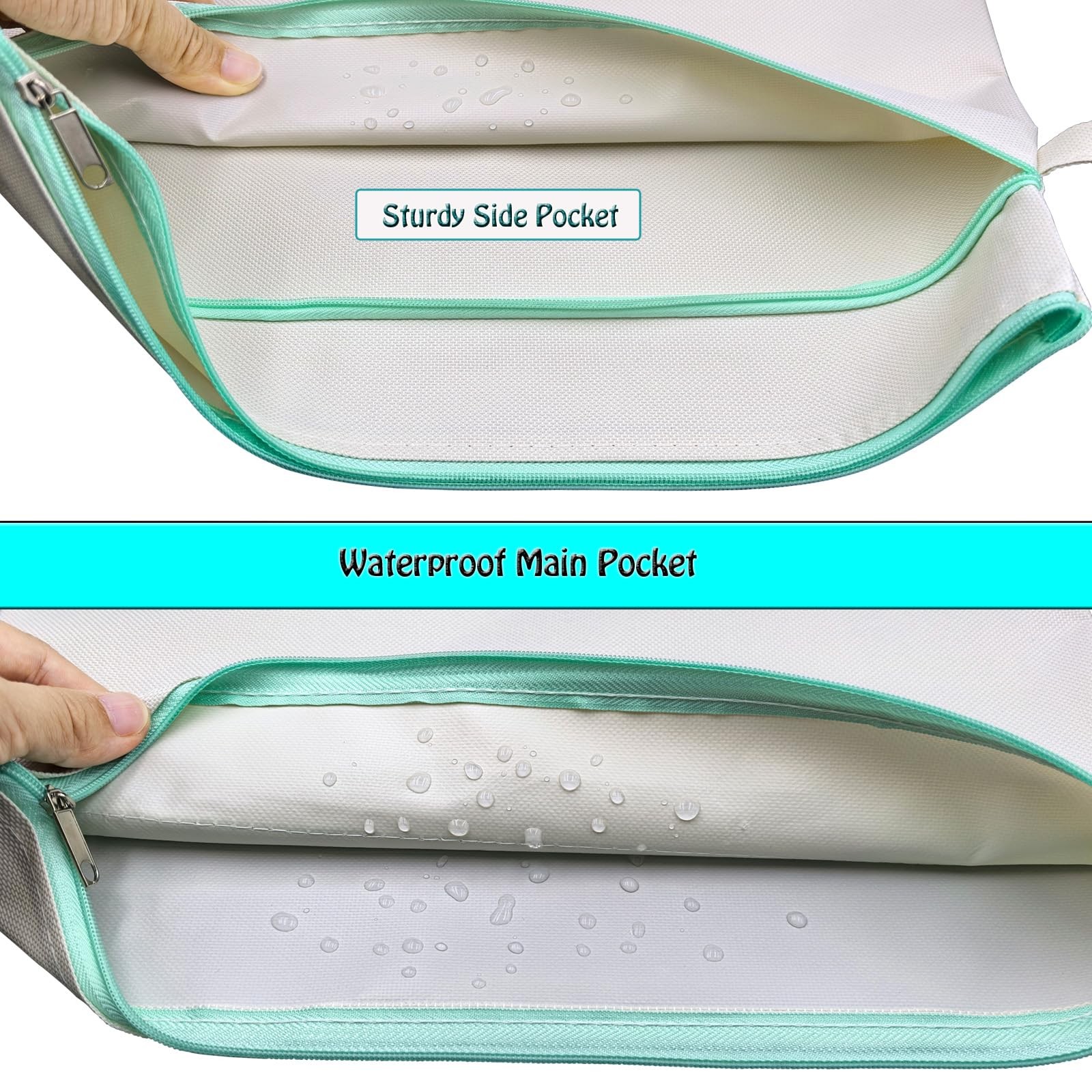 A4 Mesh Zipper Pouch, Waterproof File Bag with Handle,Foldable Document Organ…