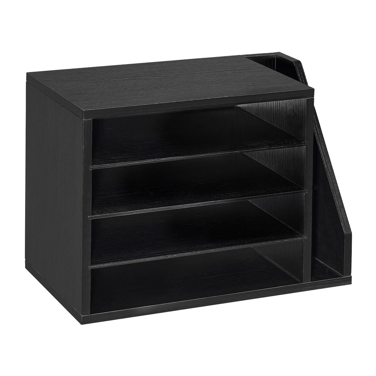 Uimoso 4-Compartment Office Mail Organizer with Adjustable Shelves, Black