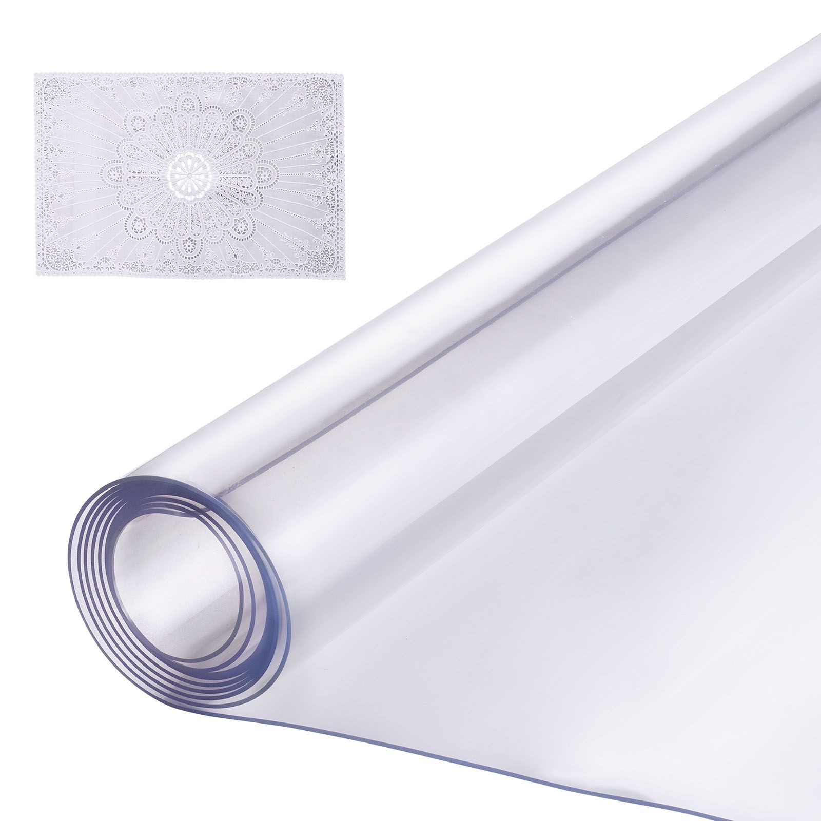 Plastic Table Cover, 36 x 48 Inch 1.5 mm Thick Clear Table Protector, Rectangle