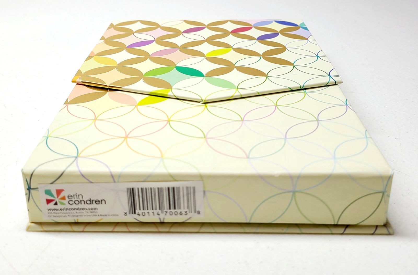Erin Condren Metallic Mid-Century Circles Stylish Stationery Storage Box NEW