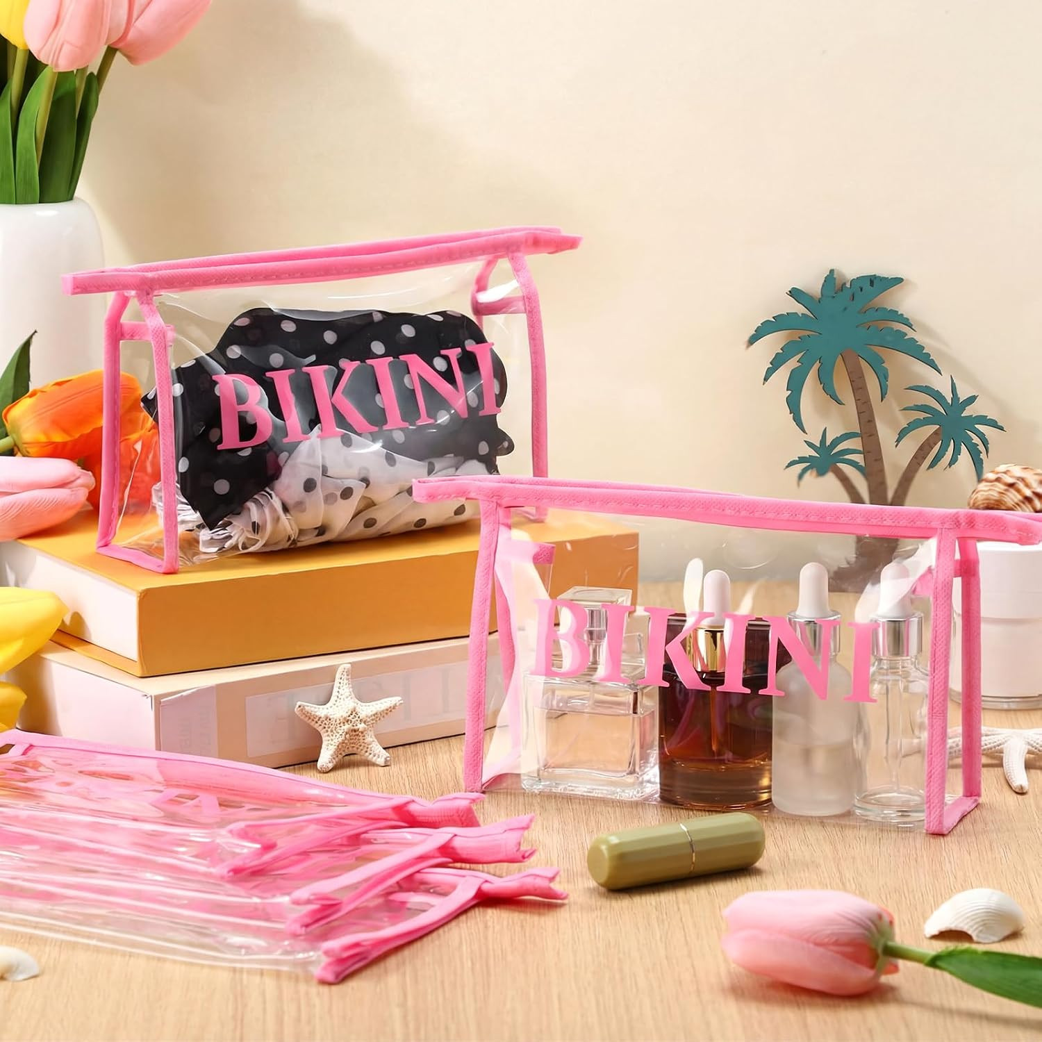 12 Pcs Bikini Organizing Bags Durable PVC Packaging Zipper Bags Swimsuit Bathing