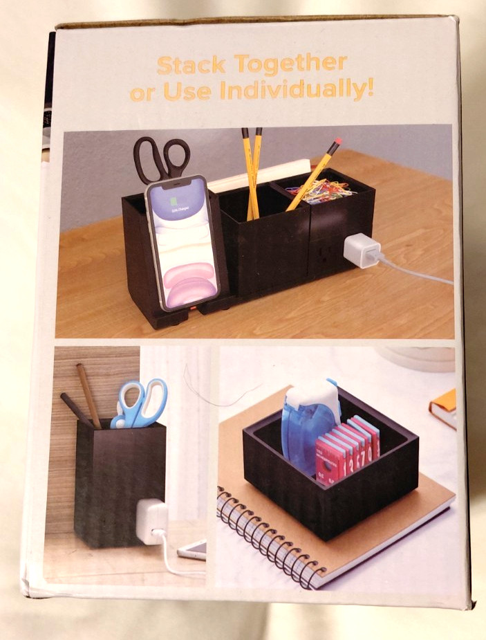 Bostitch Konnect 4pc Wireless Charging Desk Organizer Black NEW