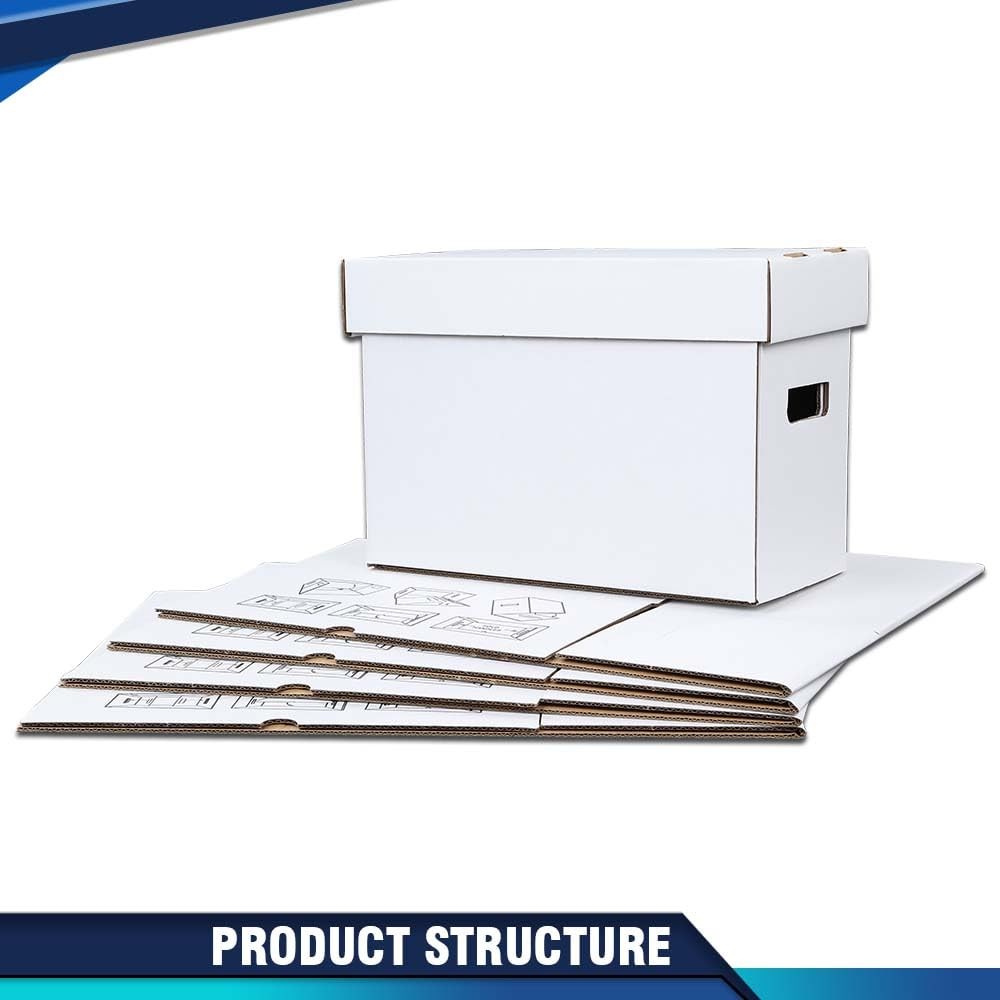 PIT66 5 Pcs Comic Book Storage Boxes, Holds 150-175 Comics Each, 5 PCS, White