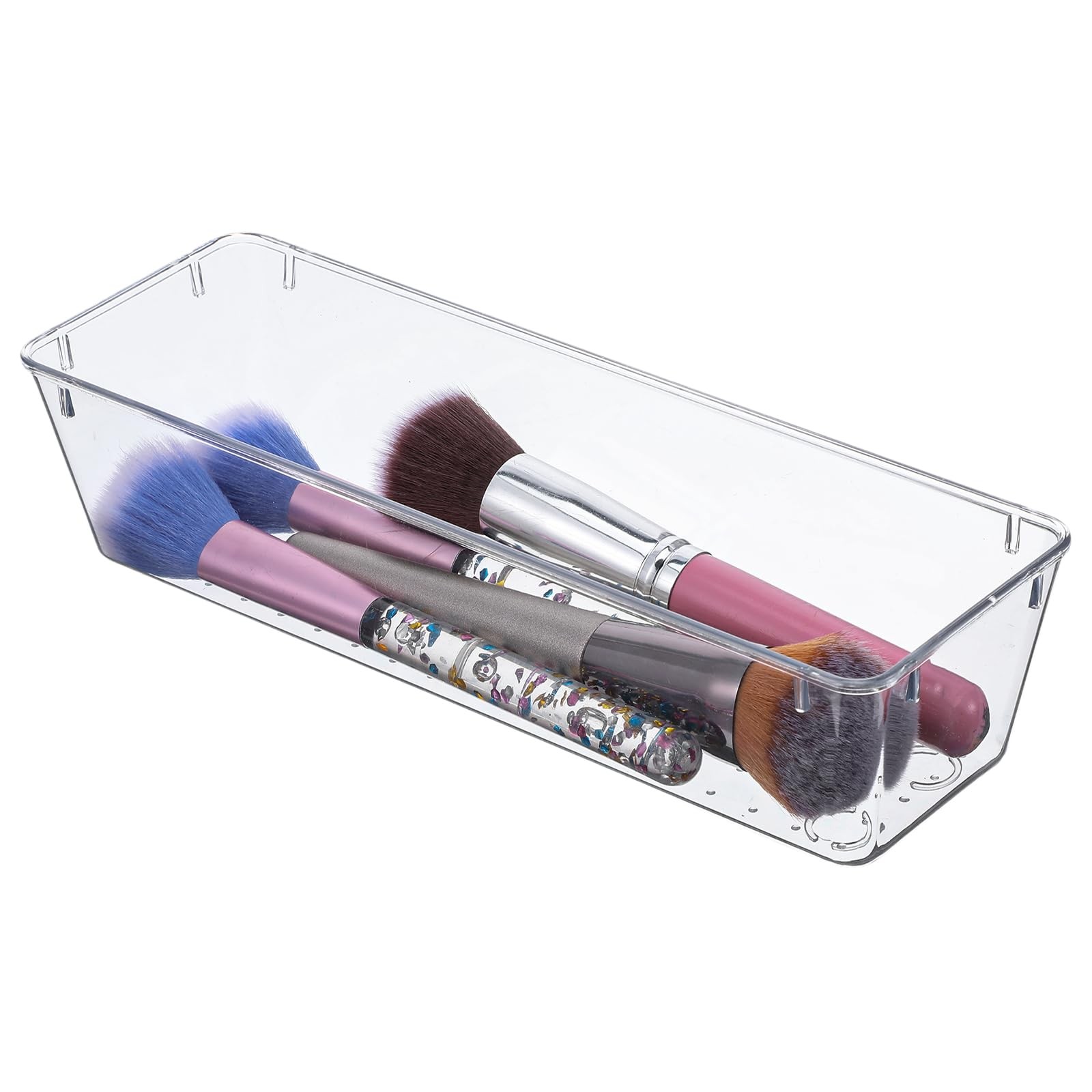 12 Pcs Vanity Drawer Organizer 9 x 3 x 2 Inches Clear Plastic Utensil Organiz…