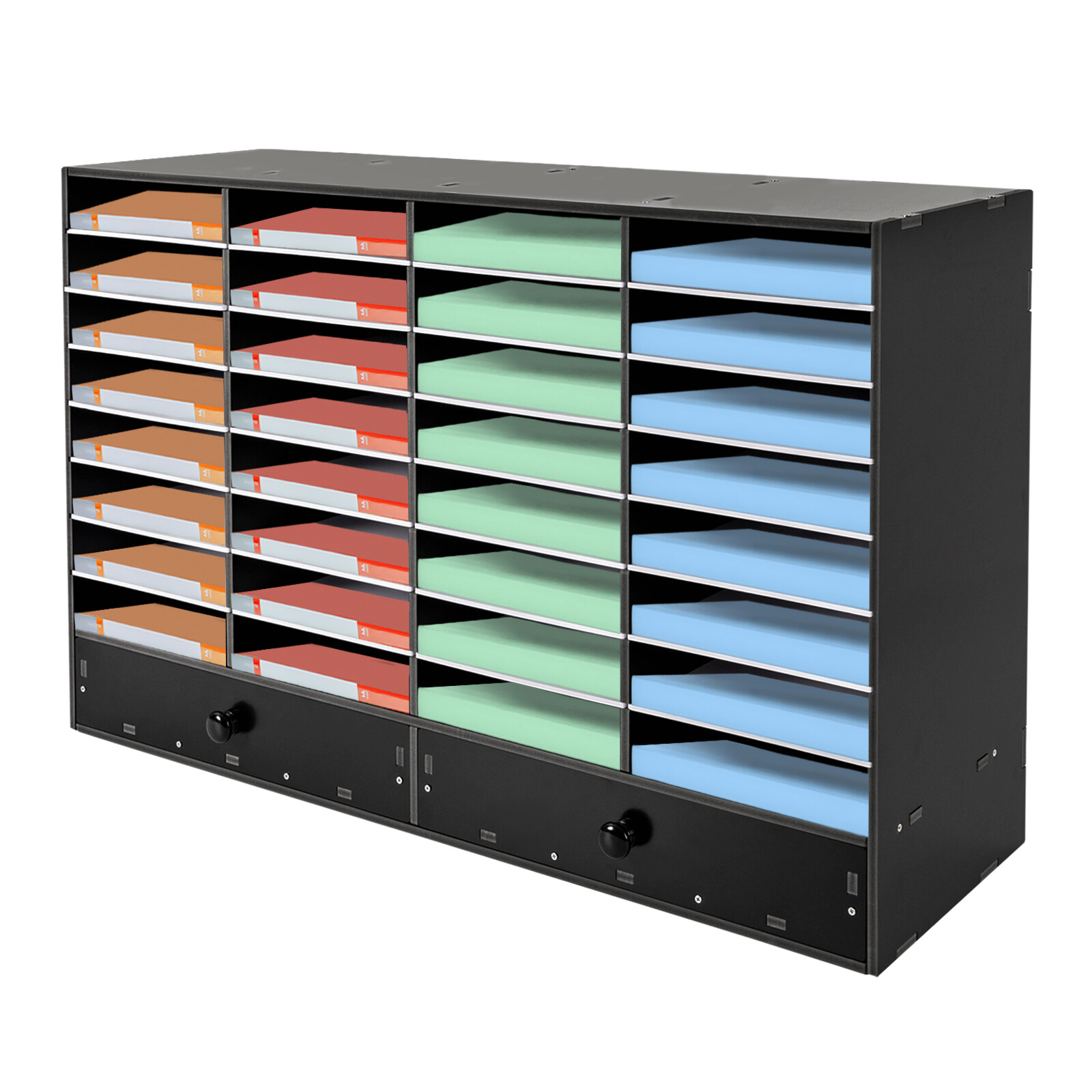 PVC 32 Slots Shelf Organizer Desk Accessories for Folders File Mail Sorter Rack