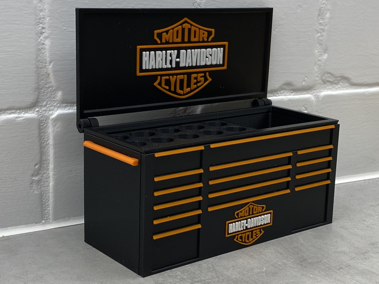 Harley Davidson Desk Toolbox Pen Holder 3D Printed Pencil Cup Desk Organizer