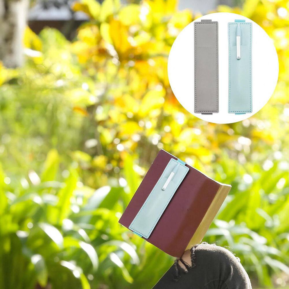 2 PCS Adjustable PU Leather Pen Holder Sleeve with Elastic Band for Notebook and