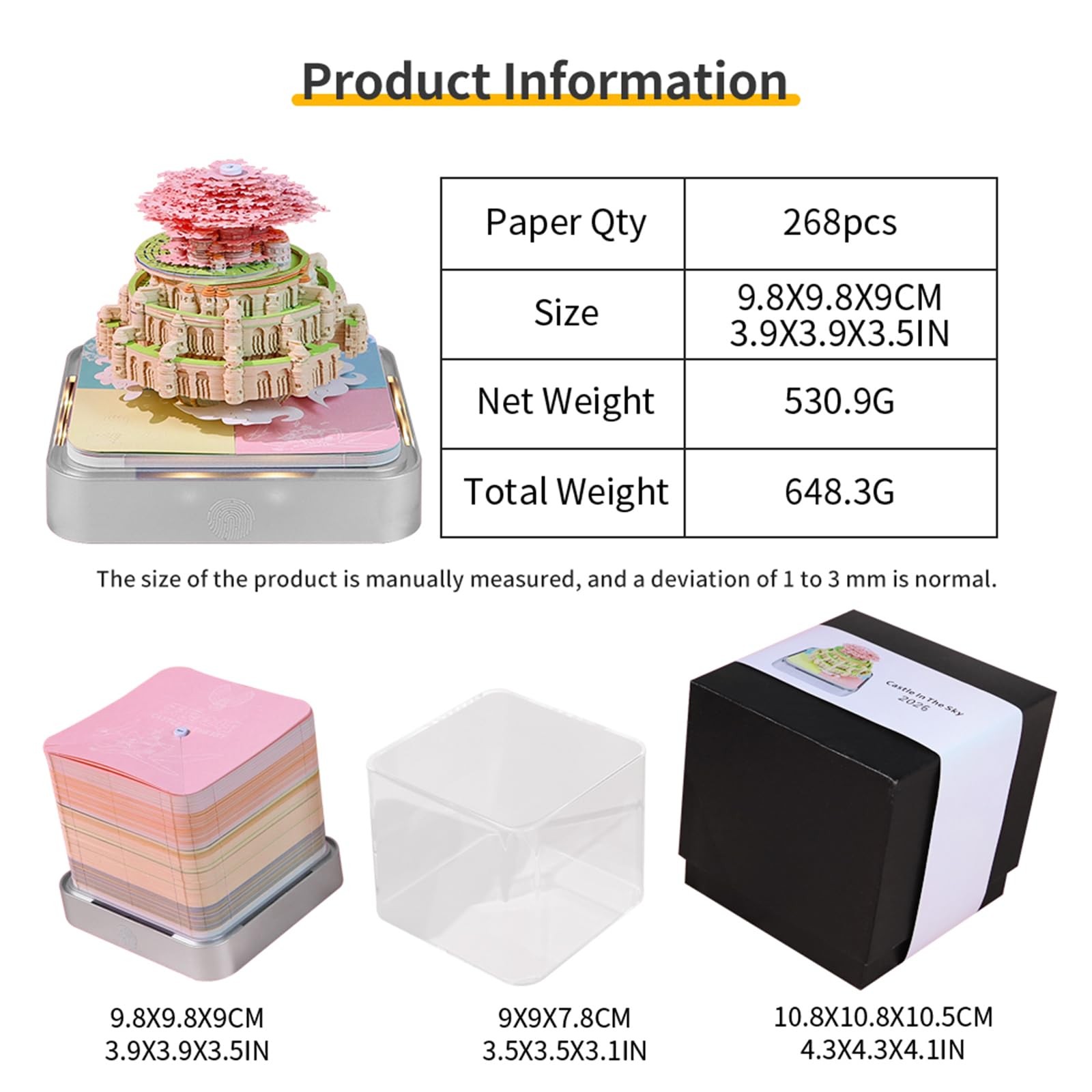 3D Calendar 2026, Time Piece Tear-Away Castle in the sky