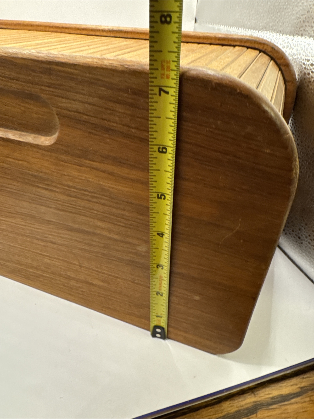 Vintage EID Teak from Thailand Wood Roll Top Desk Organizer MCM Sunnyvale CA