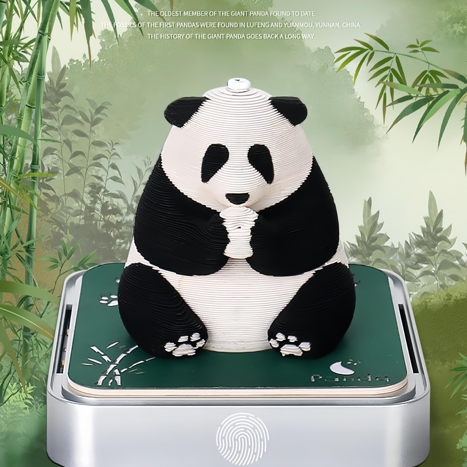 3D Calendar 2026 Memo Pad with LED Light | Tear-Away Paper Sculpture Panda