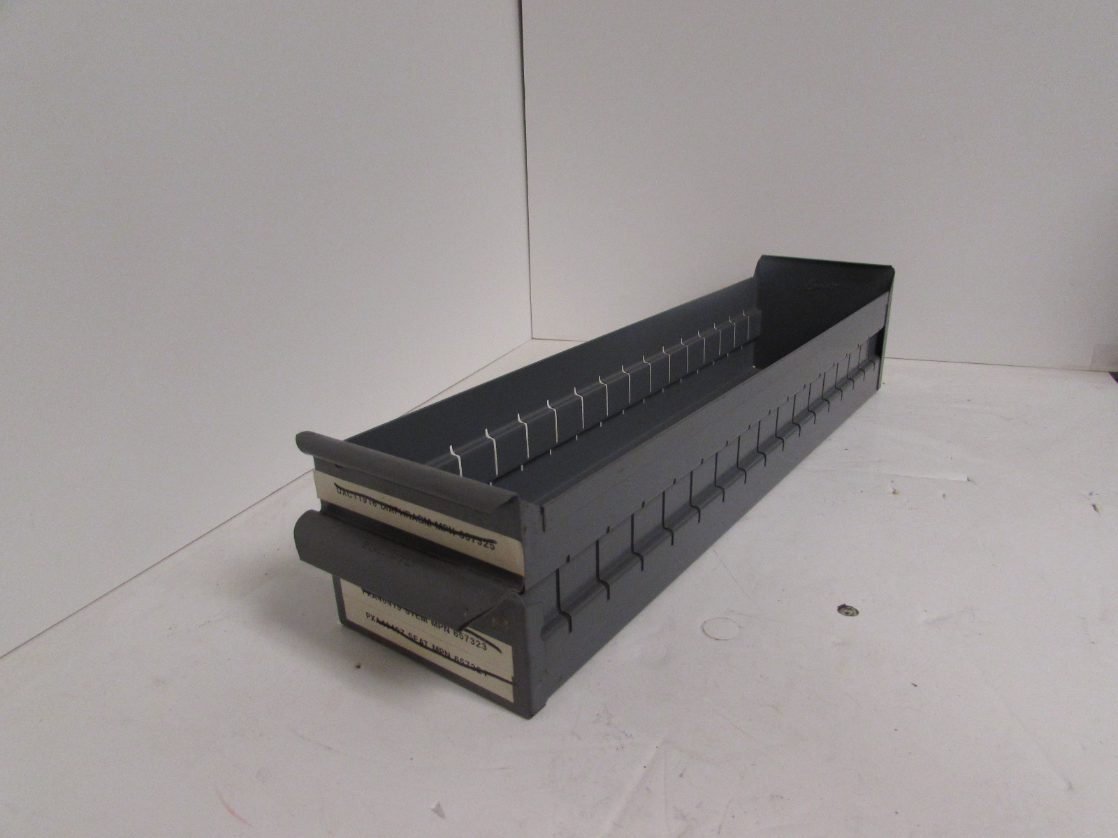 EQUIPTO VINTAGE GRAY STEEL METAL ORGANIZER STORAGE DRAWER BIN 4 X 4 X 16**XLNT**