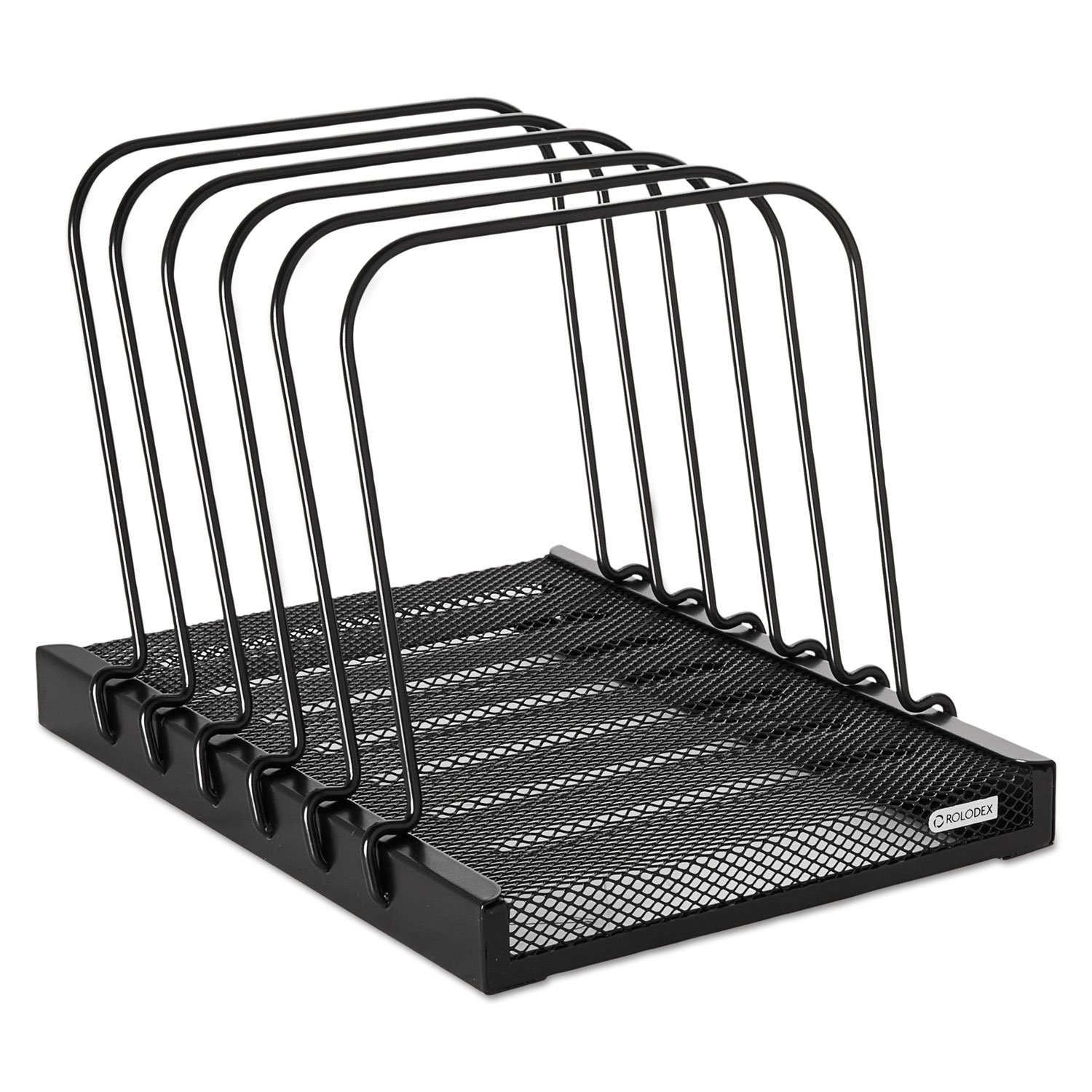 Rolodex 1742323 Mesh Flip File Folder Sorter Five Sections Black 10 1/4