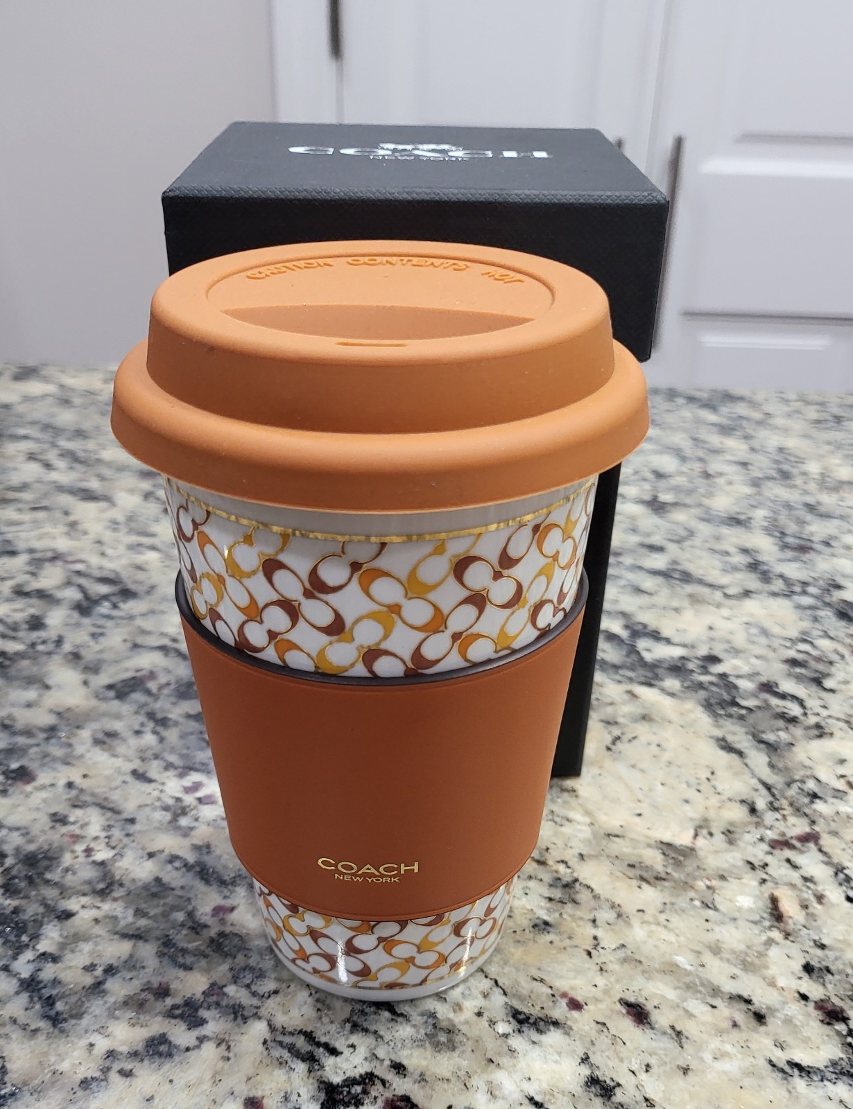 Coach Signature 3 Notebook Set With 10 different Color pencils & hot lidded cup