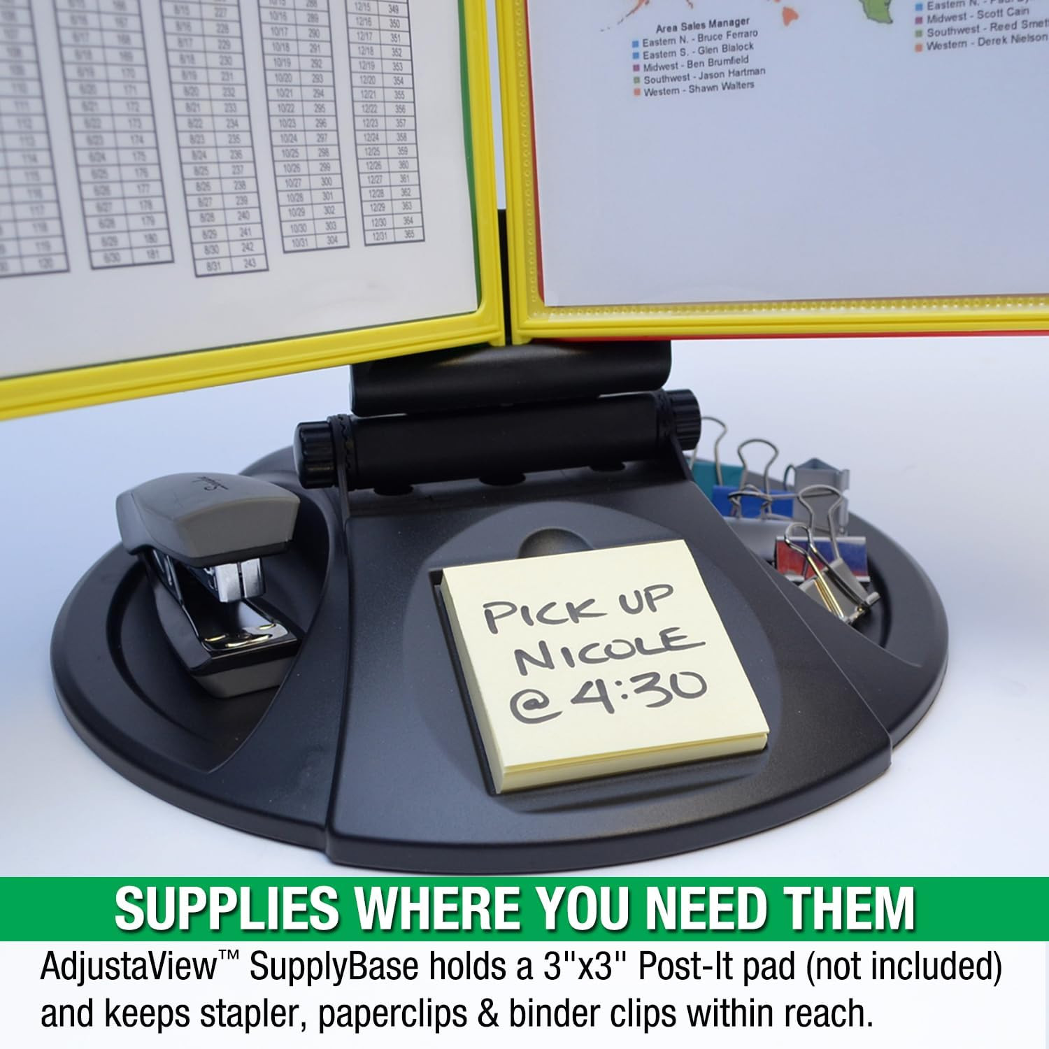 Ultimate Office Adjustaview 10-Pocket Desk Reference Organizer with Supplies Sto