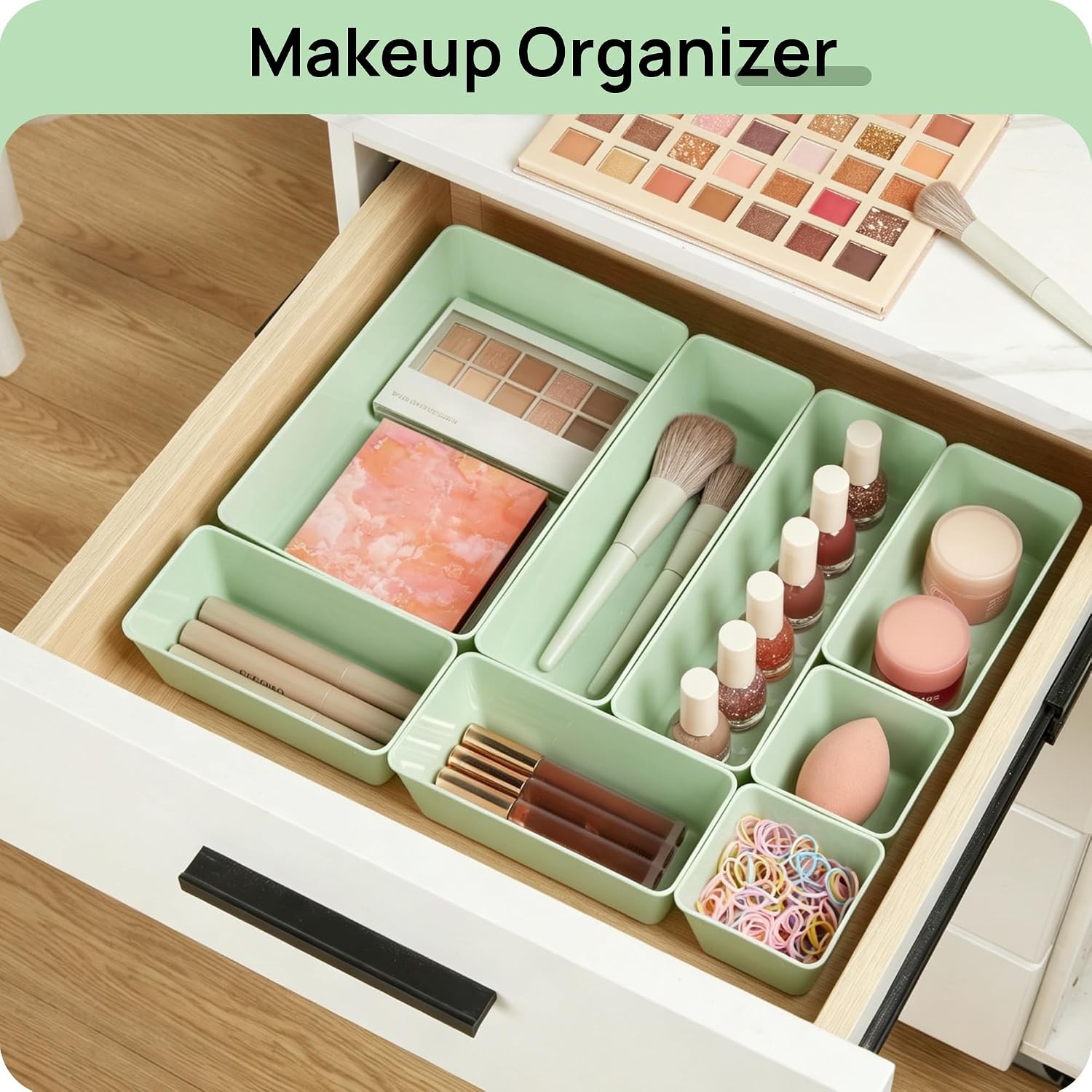 Vtopmart 25 PCS Plastic Drawer Organizers Set, 4-Size Versatile Bathroom and Van