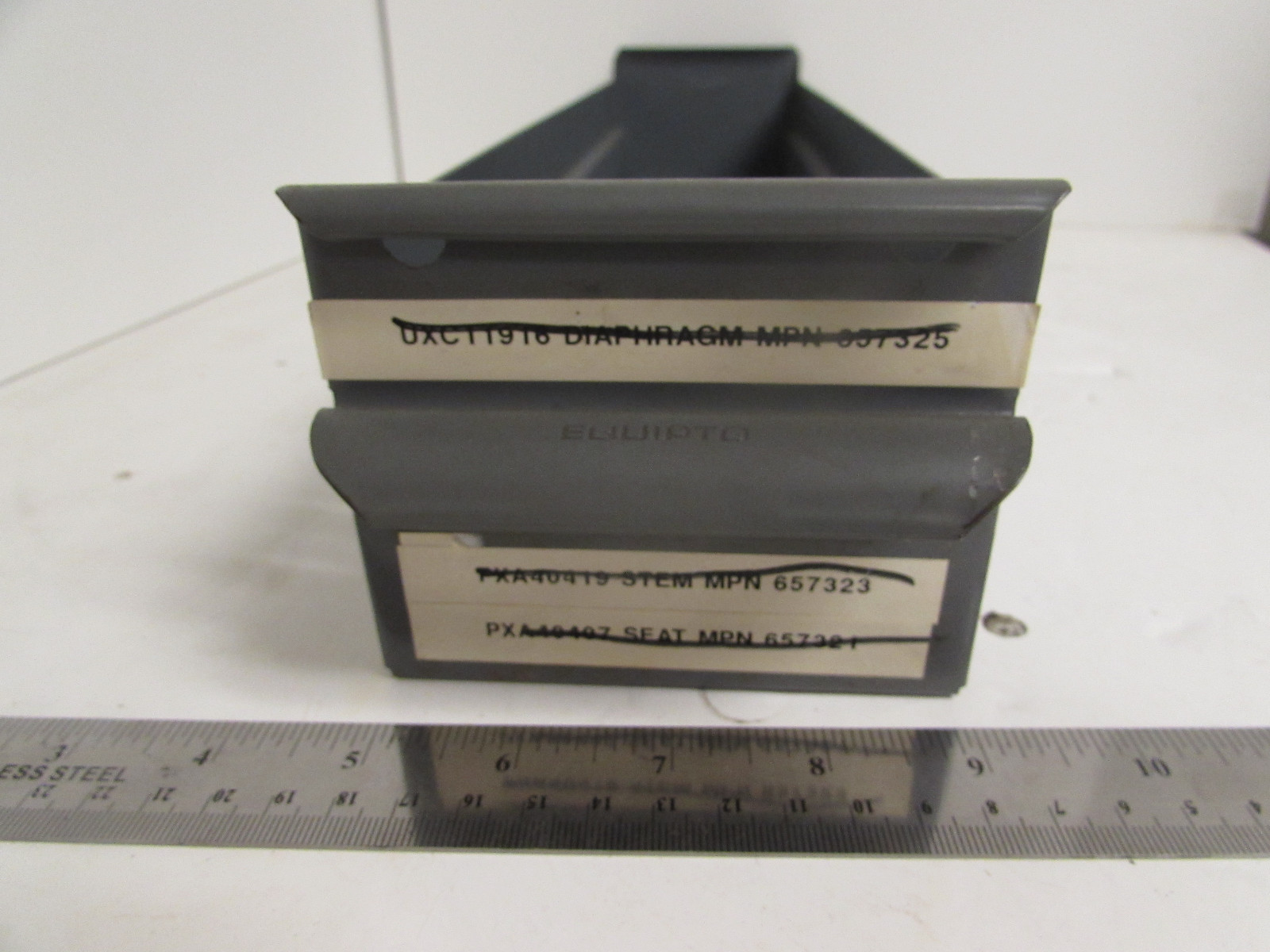 EQUIPTO VINTAGE GRAY STEEL METAL ORGANIZER STORAGE DRAWER BIN 4 X 4 X 16**XLNT**