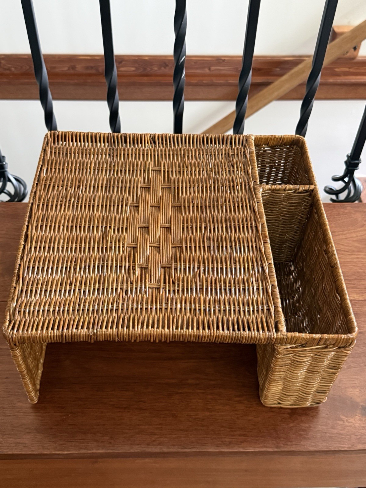 Wicker Rattan Organizer Lap Tray