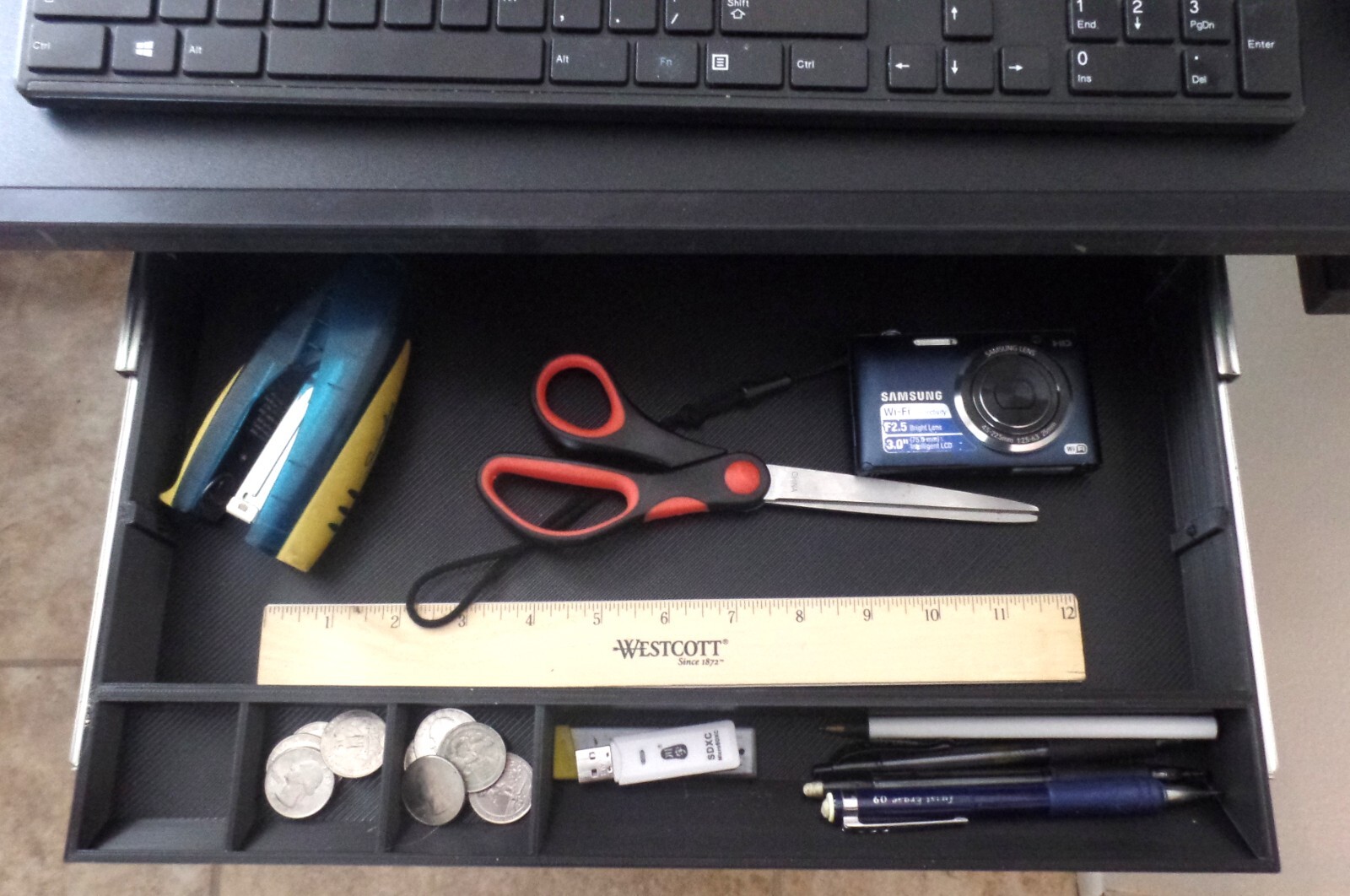 Large Under Desk Pencil Drawer with Ball bearing Guides Tray Organizer Slides