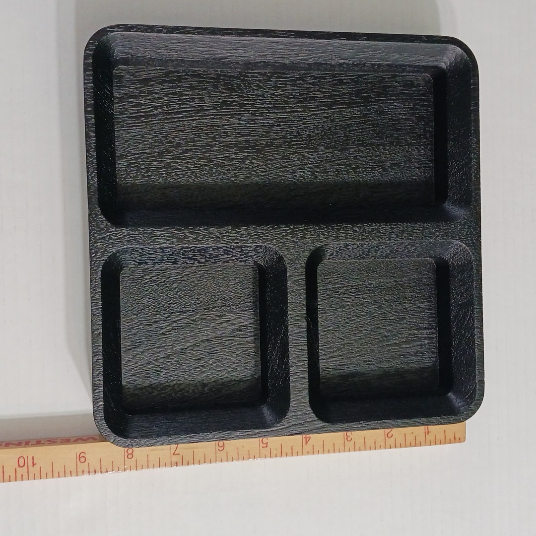 BLU DOT Square One Organizer Tray Desk Office Home Black-Stained Acacia