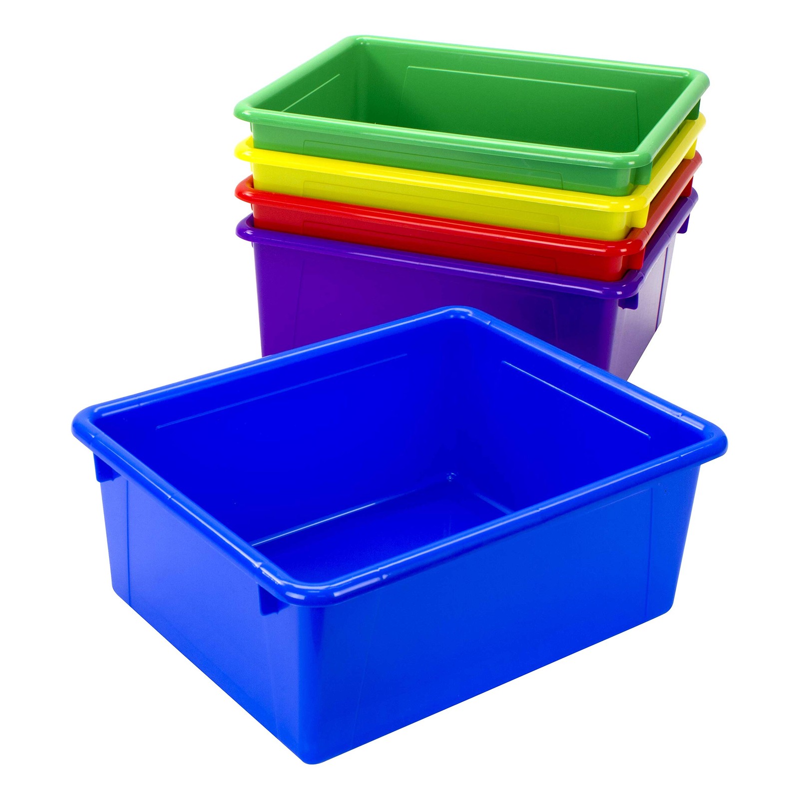 Storex Letter Size Deep Storage Bin Non-Snap Lid For Classroom Office And Home