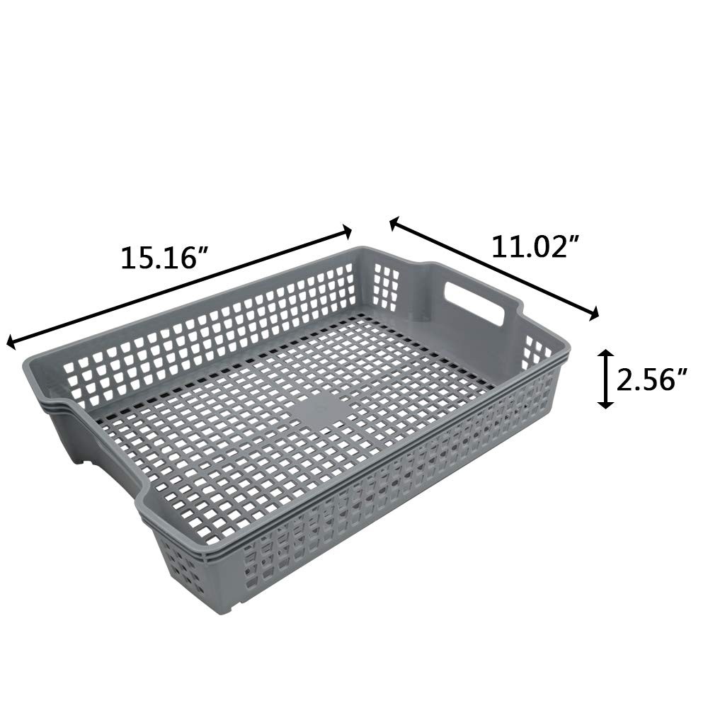 6 PCS Plastic A4 Paper Organizer Tray Stackable File Document Letter Basket